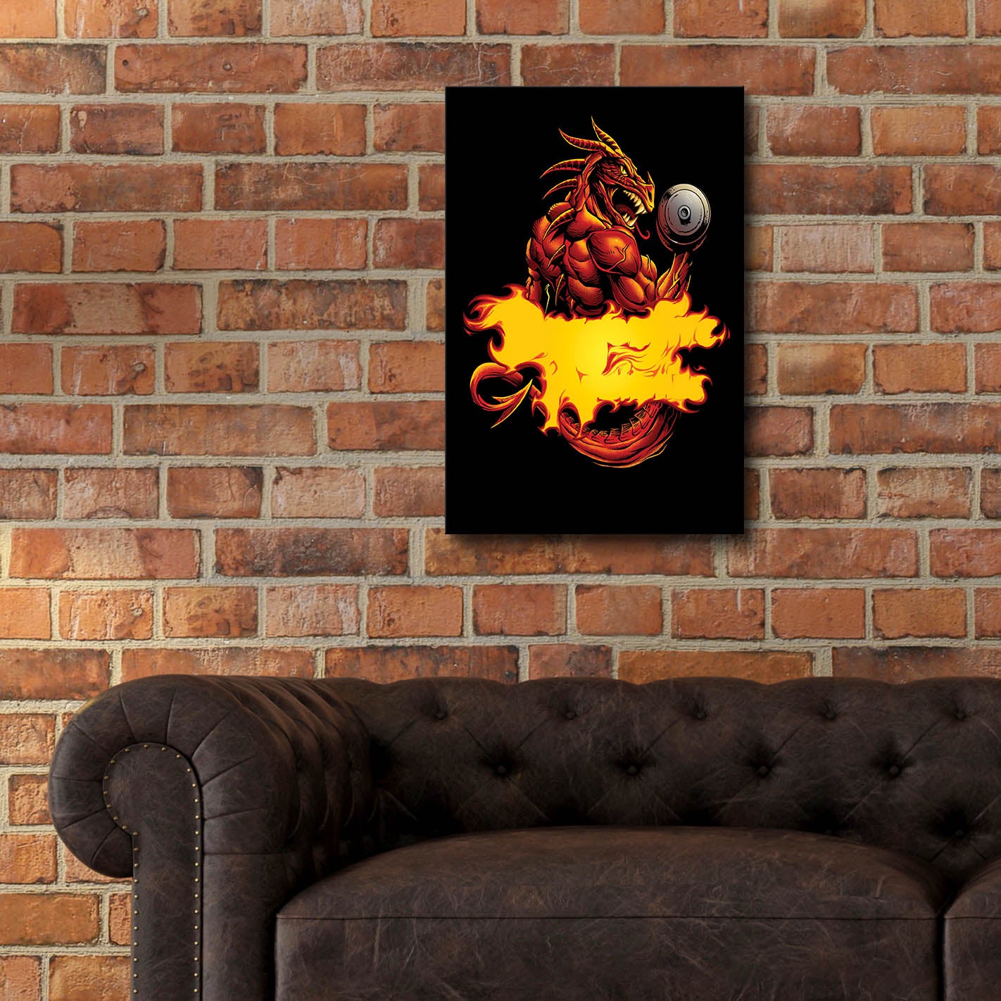 Epic Art 'Dragonfire Logo Fire' by Flyland Designs, Acrylic Glass Wall Art,16x24