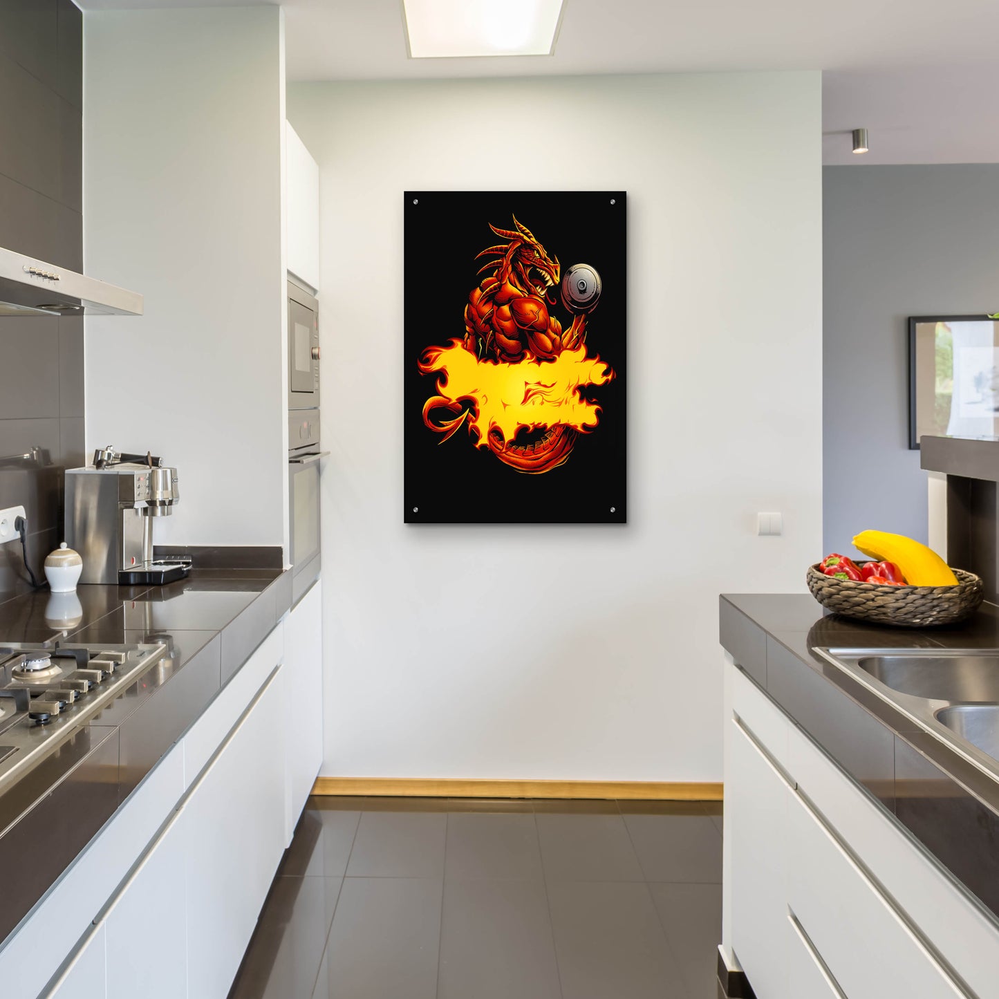 Epic Art 'Dragonfire Logo Fire' by Flyland Designs, Acrylic Glass Wall Art,24x36