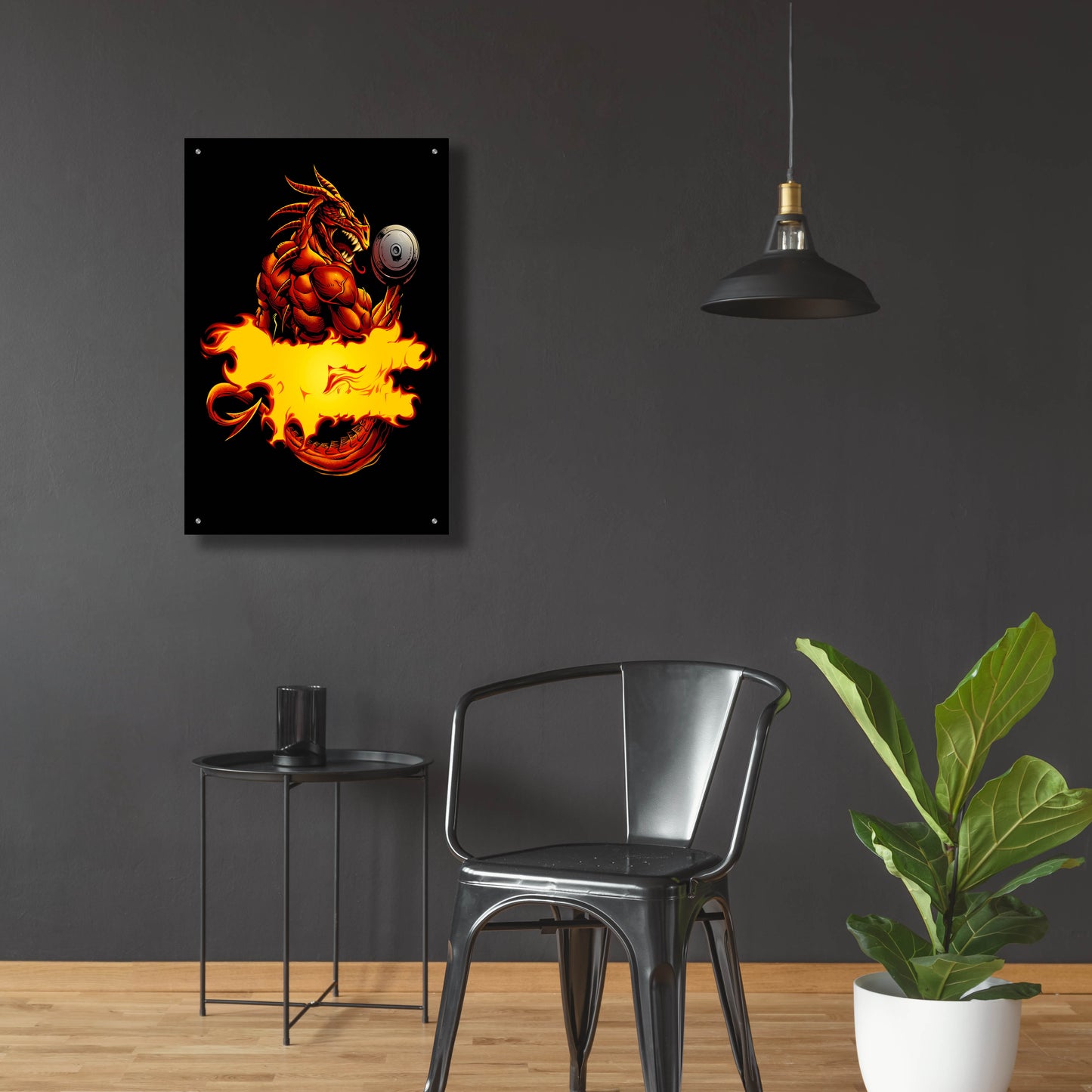 Epic Art 'Dragonfire Logo Fire' by Flyland Designs, Acrylic Glass Wall Art,24x36