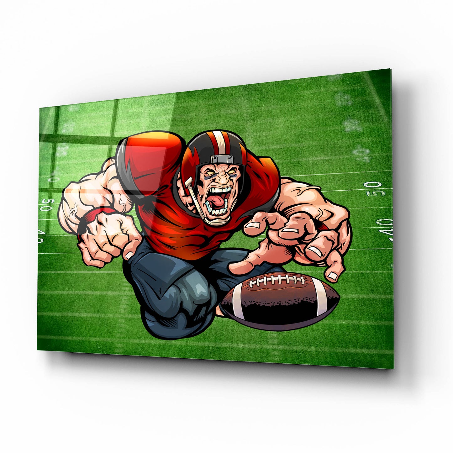 Epic Art 'Football Mascot 01' by Flyland Designs, Acrylic Glass Wall Art,16x12