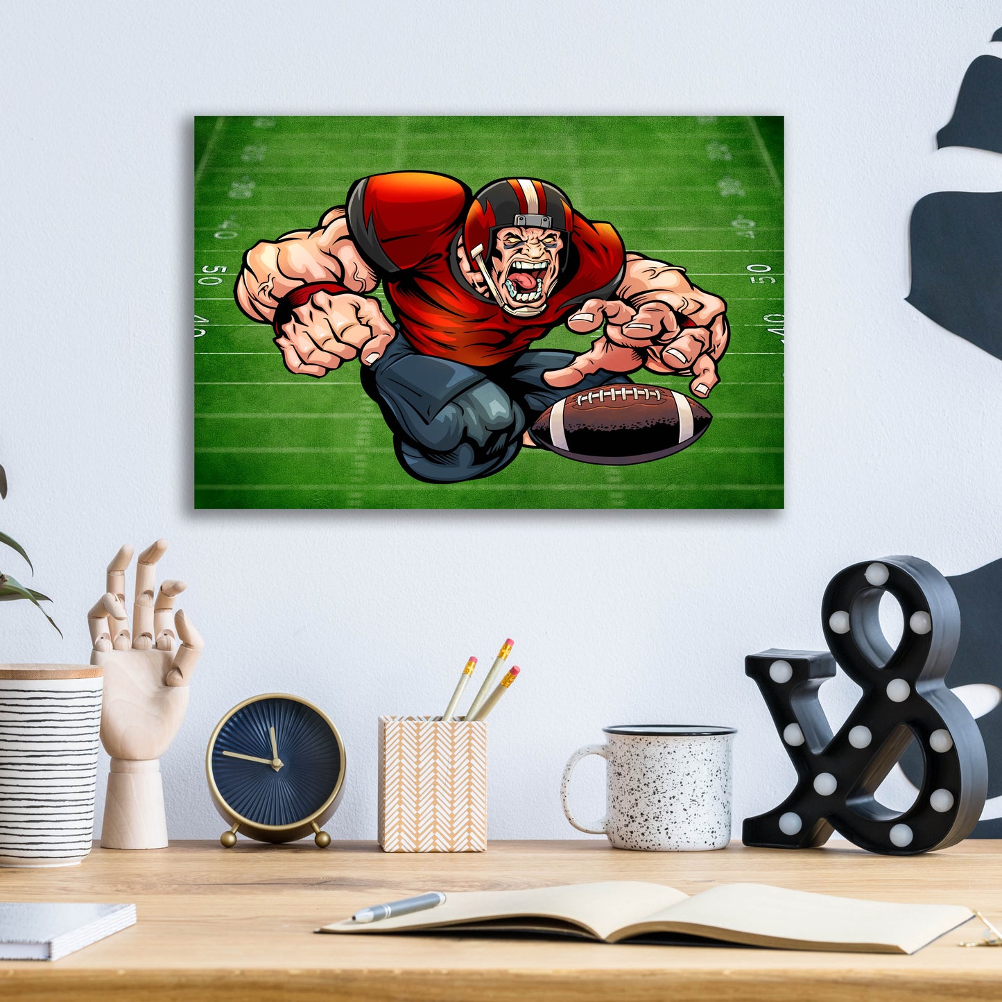 Epic Art 'Football Mascot 01' by Flyland Designs, Acrylic Glass Wall Art,16x12