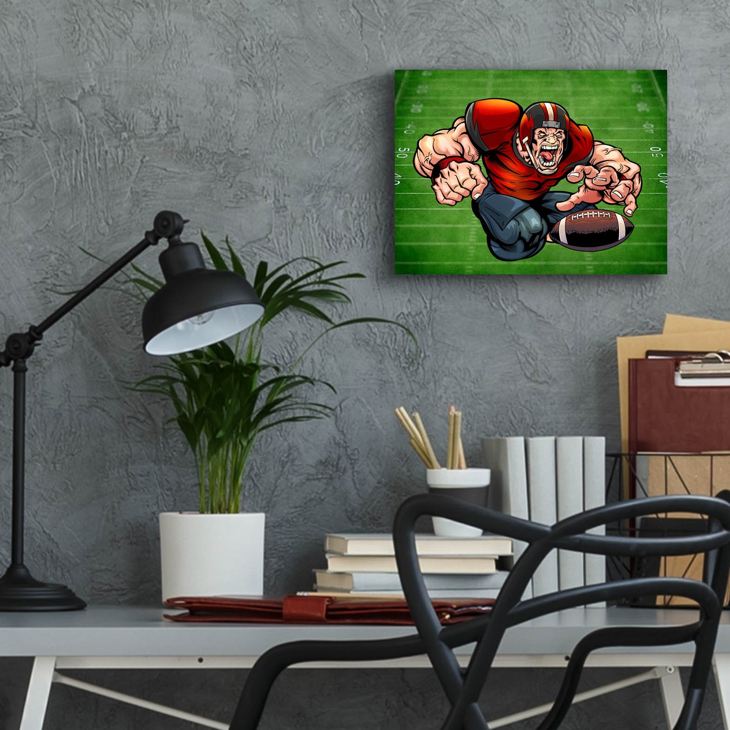 Epic Art 'Football Mascot 01' by Flyland Designs, Acrylic Glass Wall Art,16x12