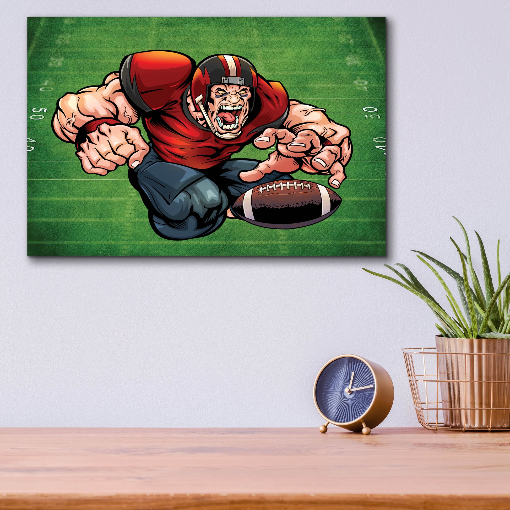 Epic Art 'Football Mascot 01' by Flyland Designs, Acrylic Glass Wall Art,16x12