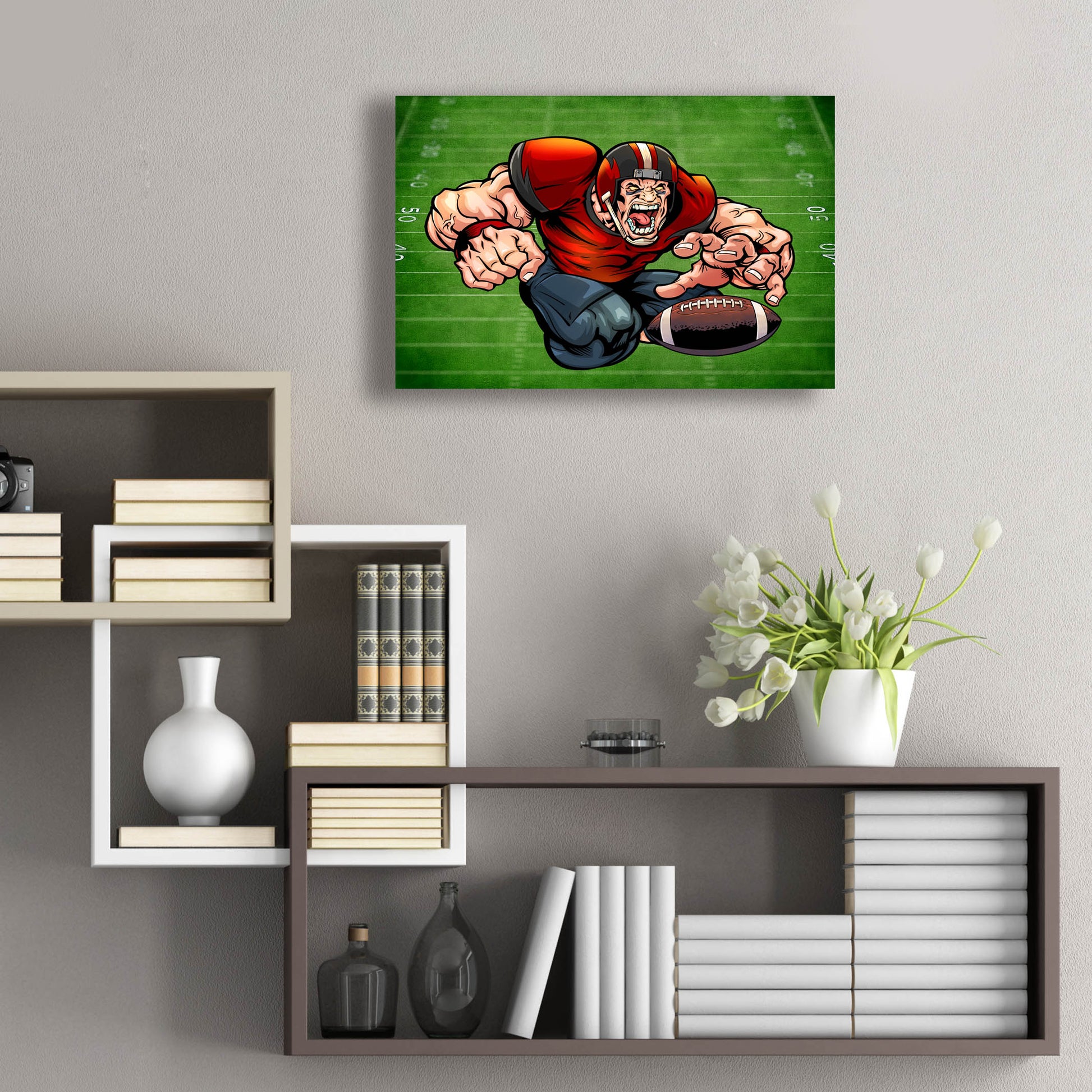 Epic Art 'Football Mascot 01' by Flyland Designs, Acrylic Glass Wall Art,24x16