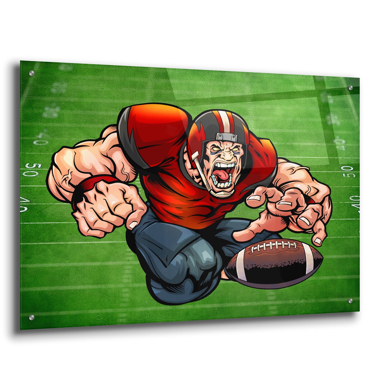 Epic Art 'Football Mascot 01' by Flyland Designs, Acrylic Glass Wall Art,36x24