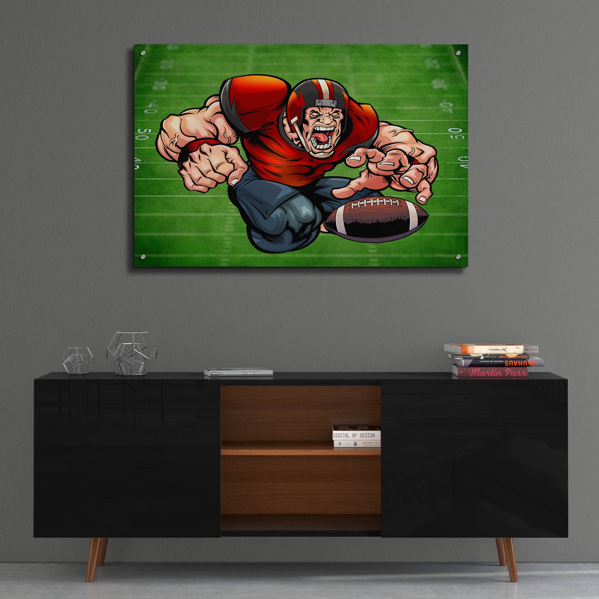 Epic Art 'Football Mascot 01' by Flyland Designs, Acrylic Glass Wall Art,36x24