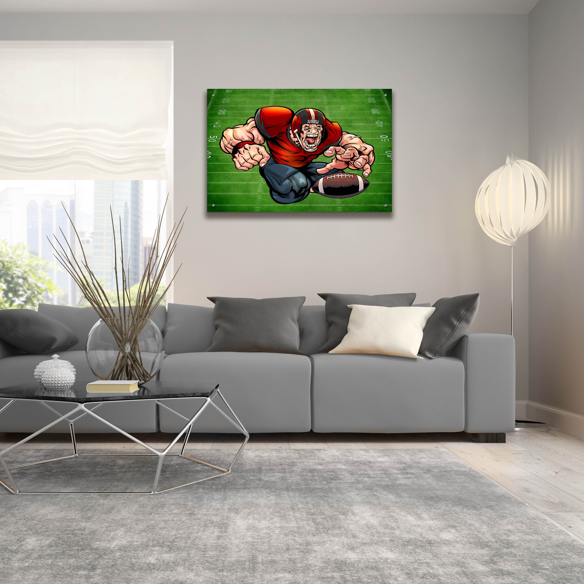 Epic Art 'Football Mascot 01' by Flyland Designs, Acrylic Glass Wall Art,36x24