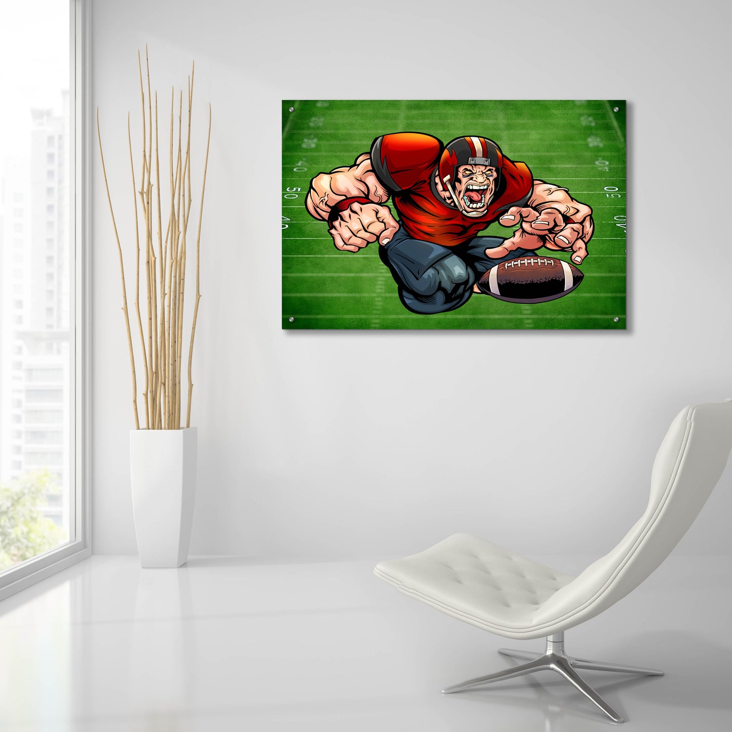 Epic Art 'Football Mascot 01' by Flyland Designs, Acrylic Glass Wall Art,36x24