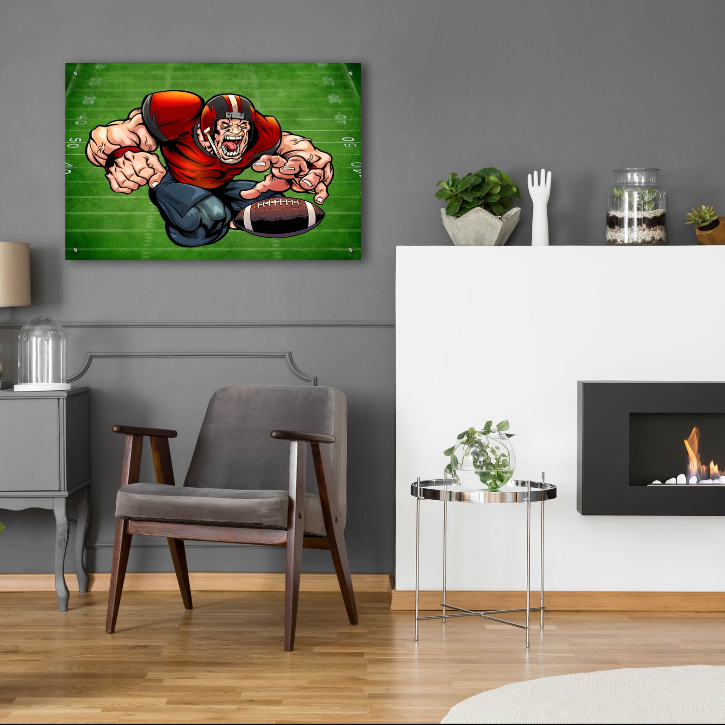 Epic Art 'Football Mascot 01' by Flyland Designs, Acrylic Glass Wall Art,36x24