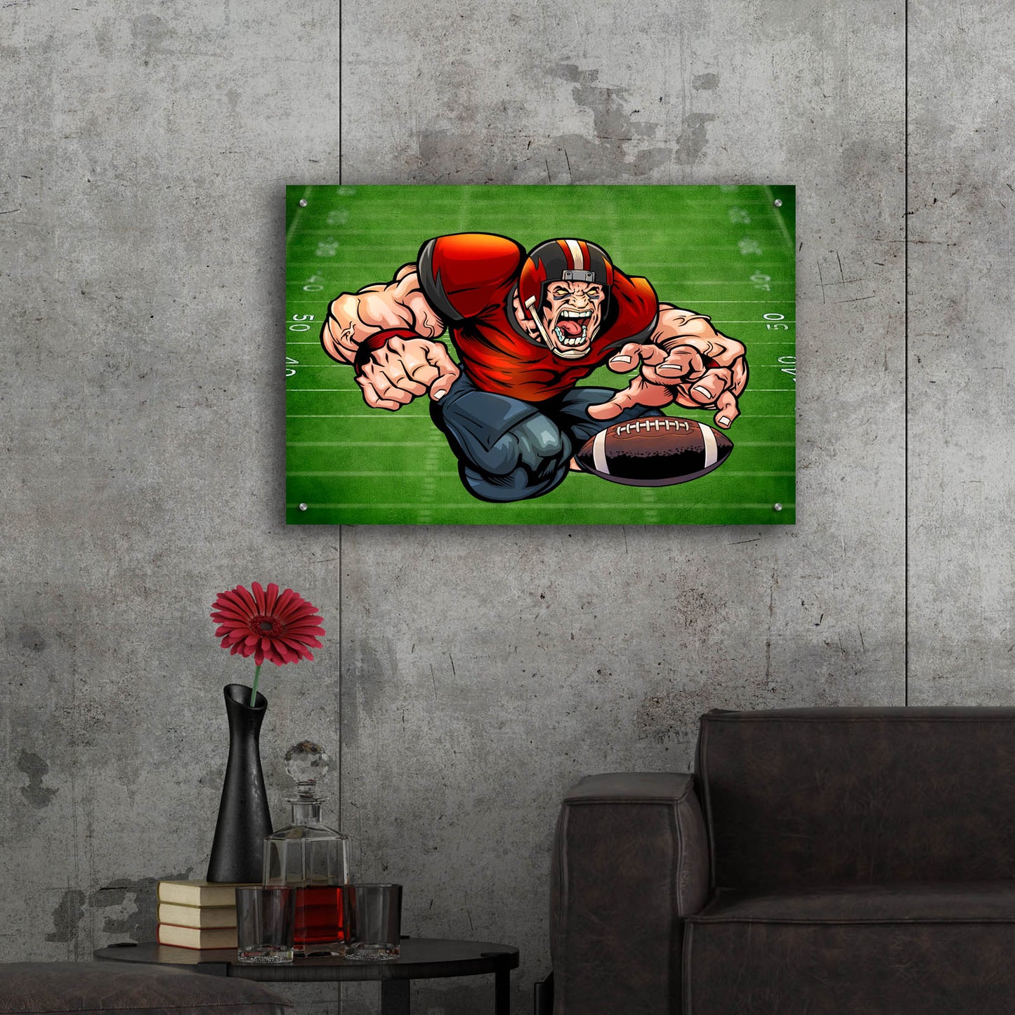 Epic Art 'Football Mascot 01' by Flyland Designs, Acrylic Glass Wall Art,36x24