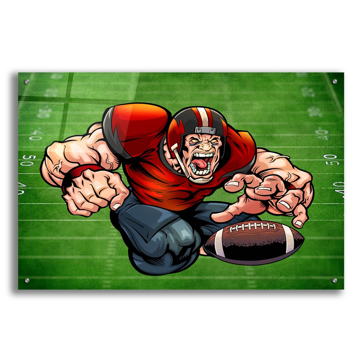 Epic Art 'Football Mascot 01' by Flyland Designs, Acrylic Glass Wall Art,36x24