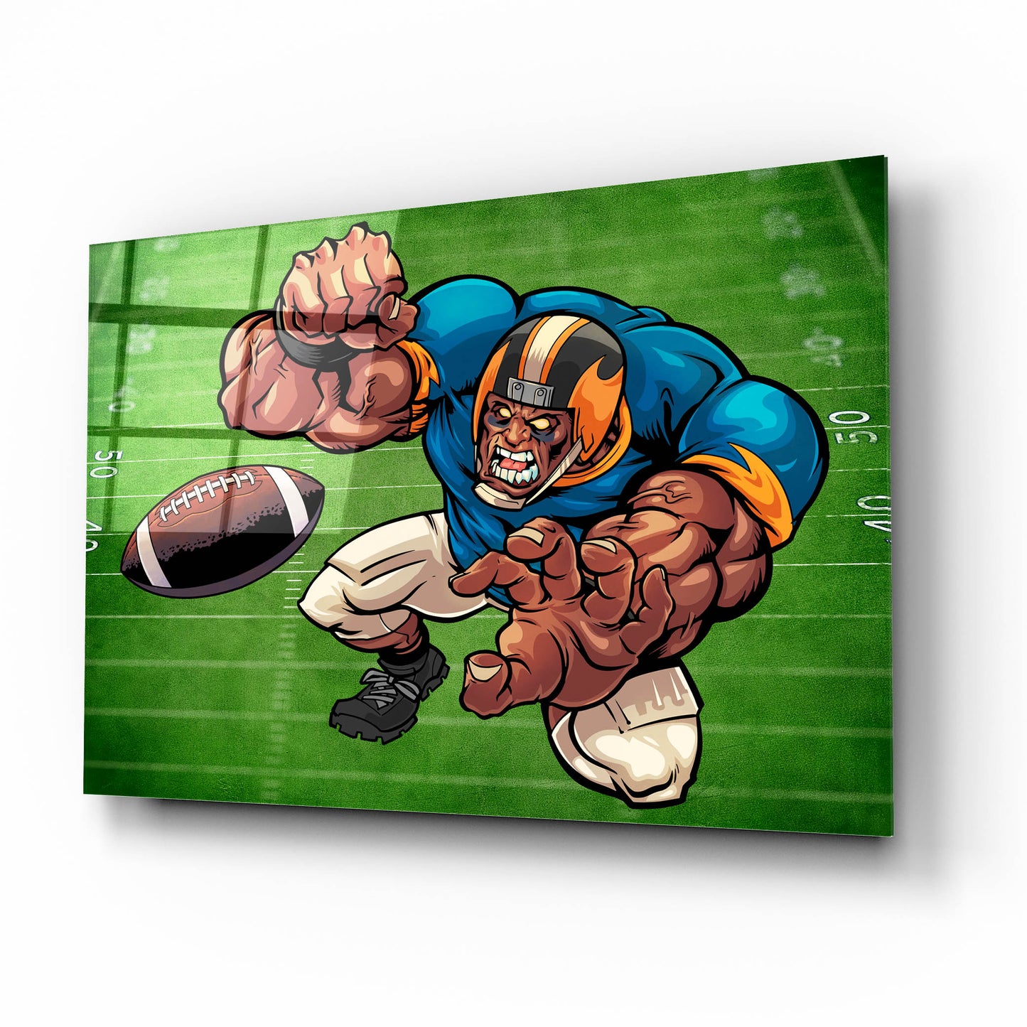 Epic Art 'Football Mascot 02' by Flyland Designs, Acrylic Glass Wall Art,16x12