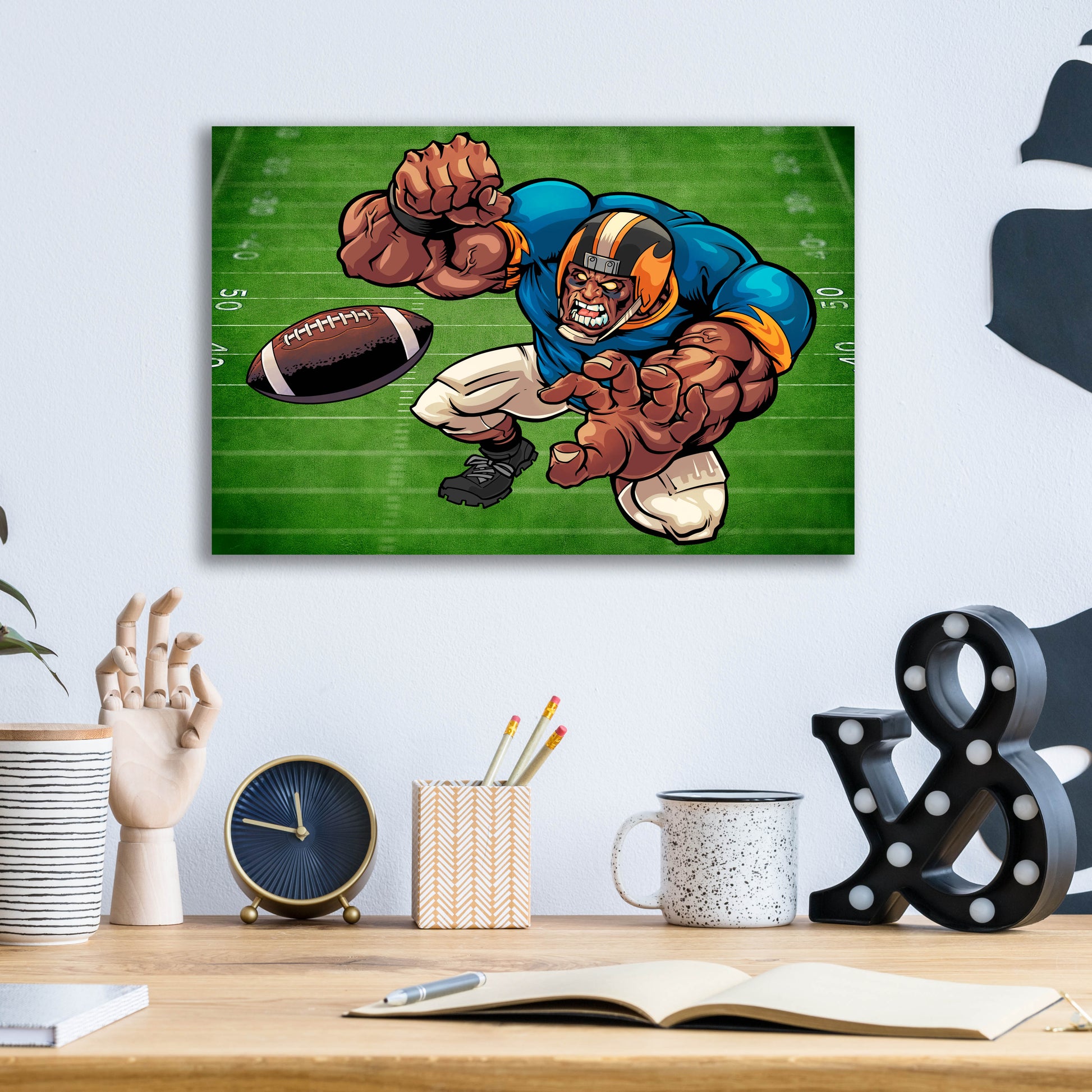 Epic Art 'Football Mascot 02' by Flyland Designs, Acrylic Glass Wall Art,16x12