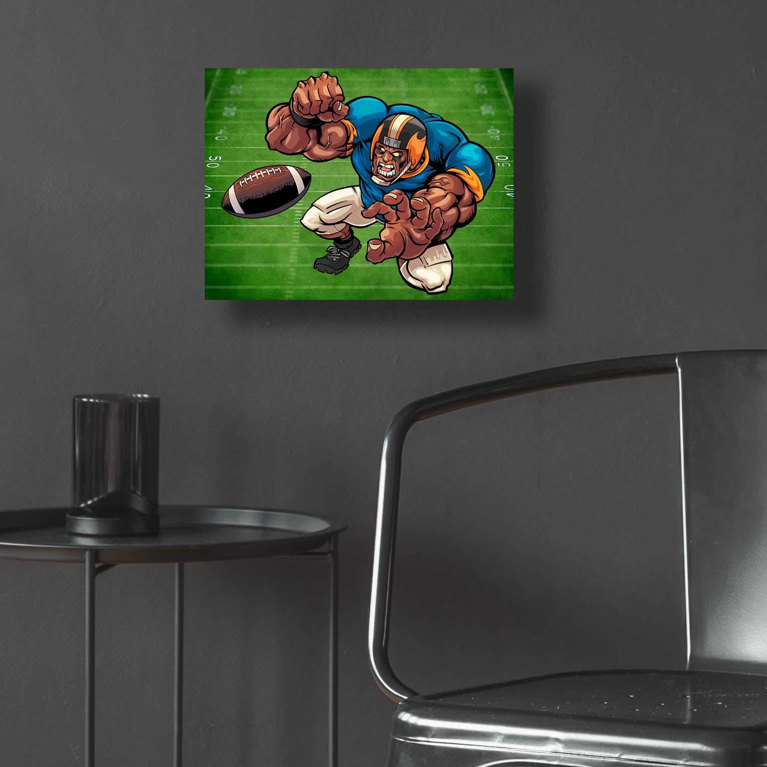 Epic Art 'Football Mascot 02' by Flyland Designs, Acrylic Glass Wall Art,16x12