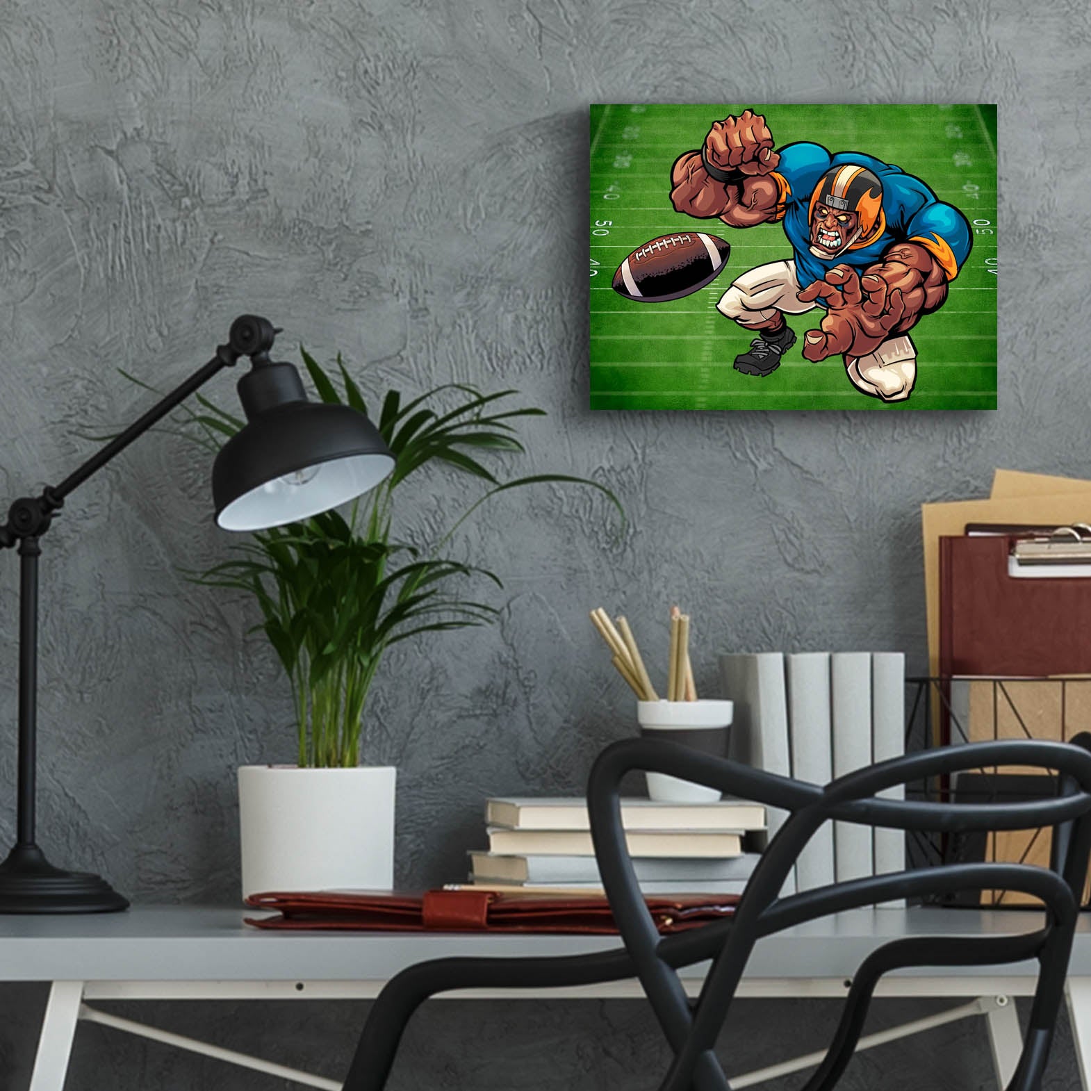 Epic Art 'Football Mascot 02' by Flyland Designs, Acrylic Glass Wall Art,16x12