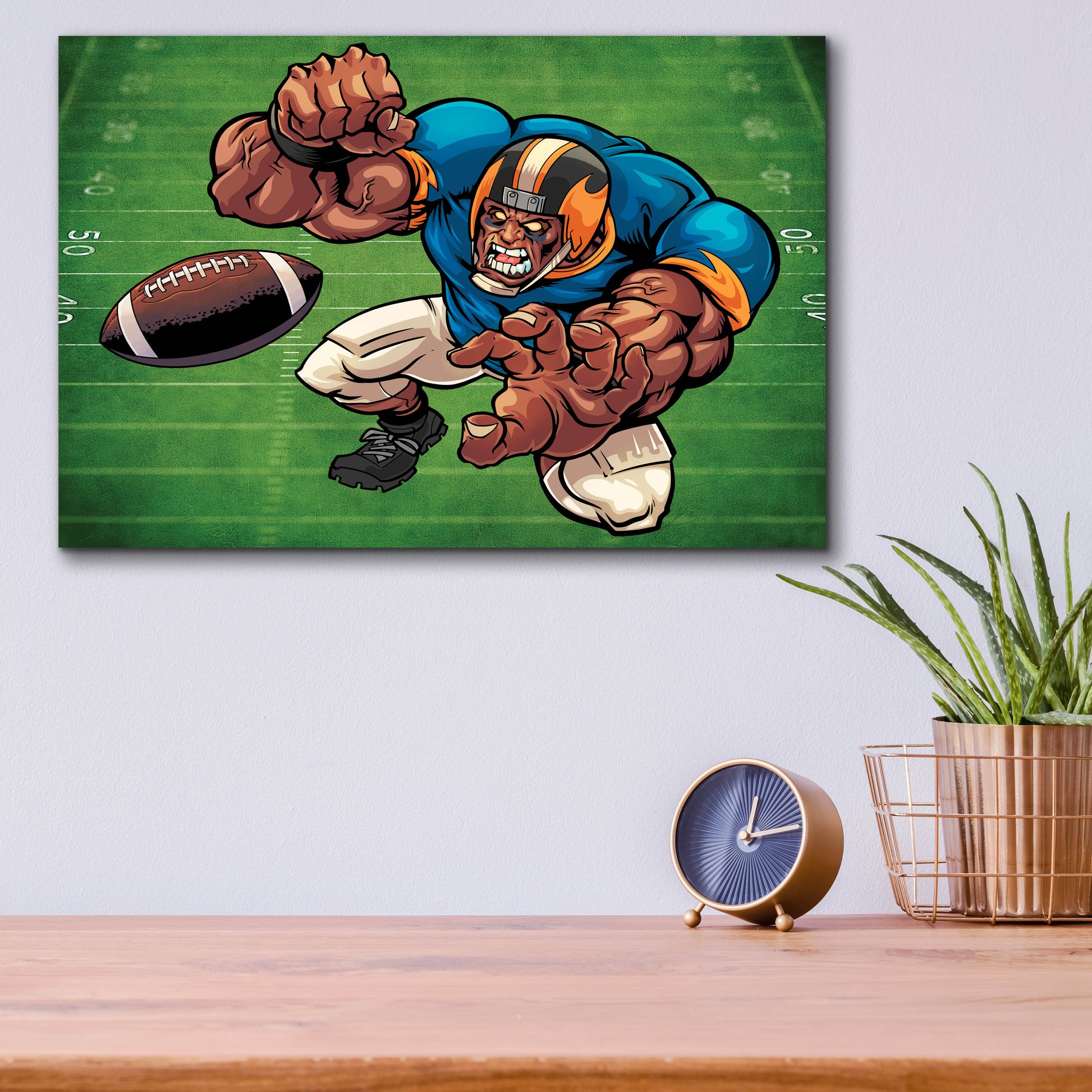 Epic Art 'Football Mascot 02' by Flyland Designs, Acrylic Glass Wall Art,16x12