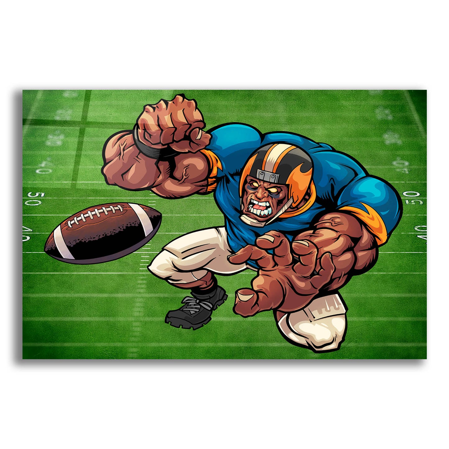 Epic Art 'Football Mascot 02' by Flyland Designs, Acrylic Glass Wall Art,16x12