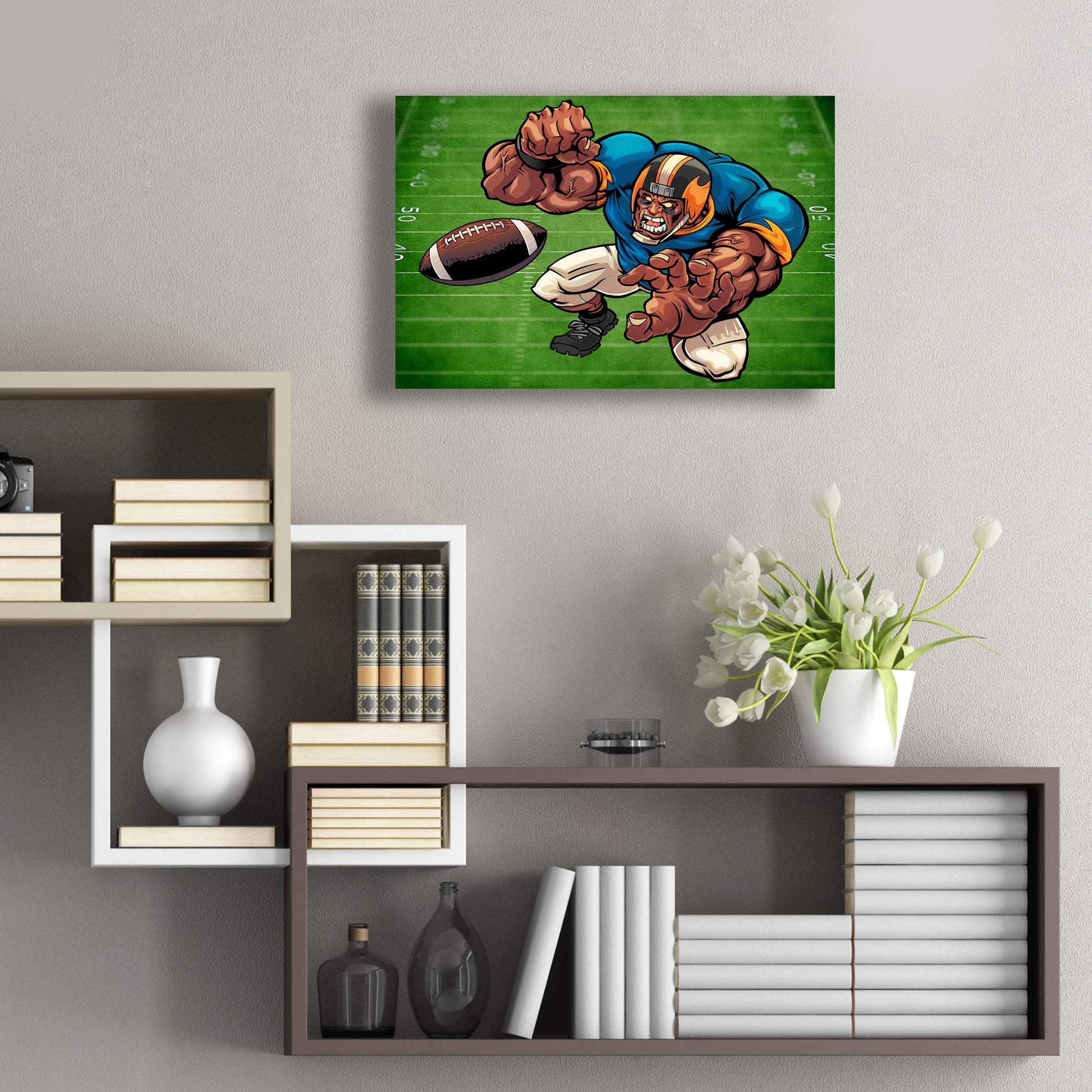 Epic Art 'Football Mascot 02' by Flyland Designs, Acrylic Glass Wall Art,24x16