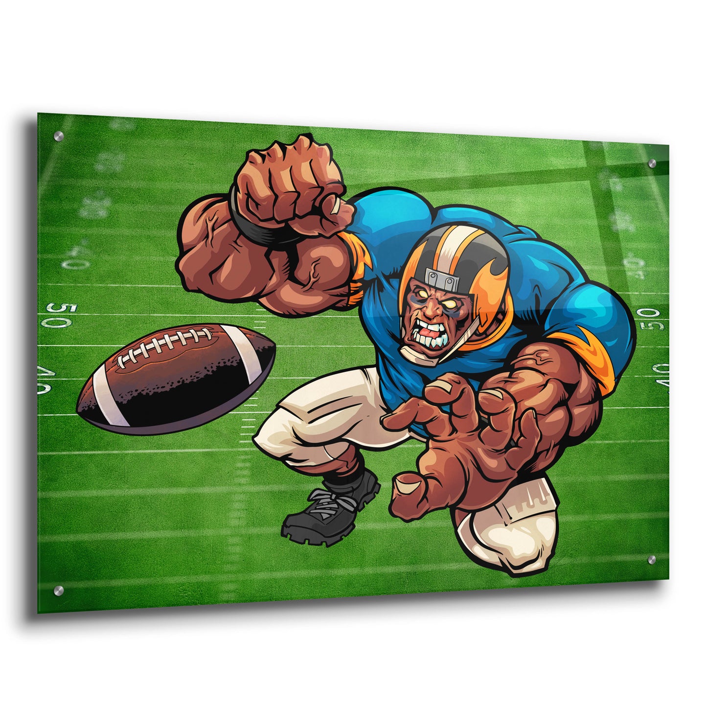 Epic Art 'Football Mascot 02' by Flyland Designs, Acrylic Glass Wall Art,36x24