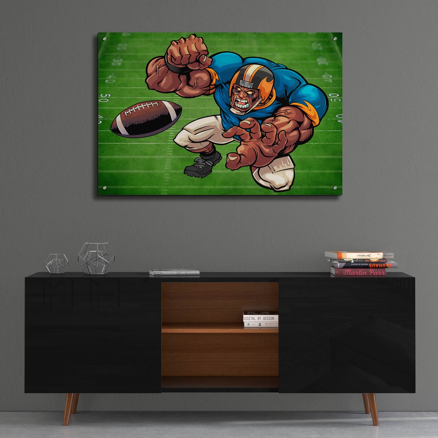 Epic Art 'Football Mascot 02' by Flyland Designs, Acrylic Glass Wall Art,36x24