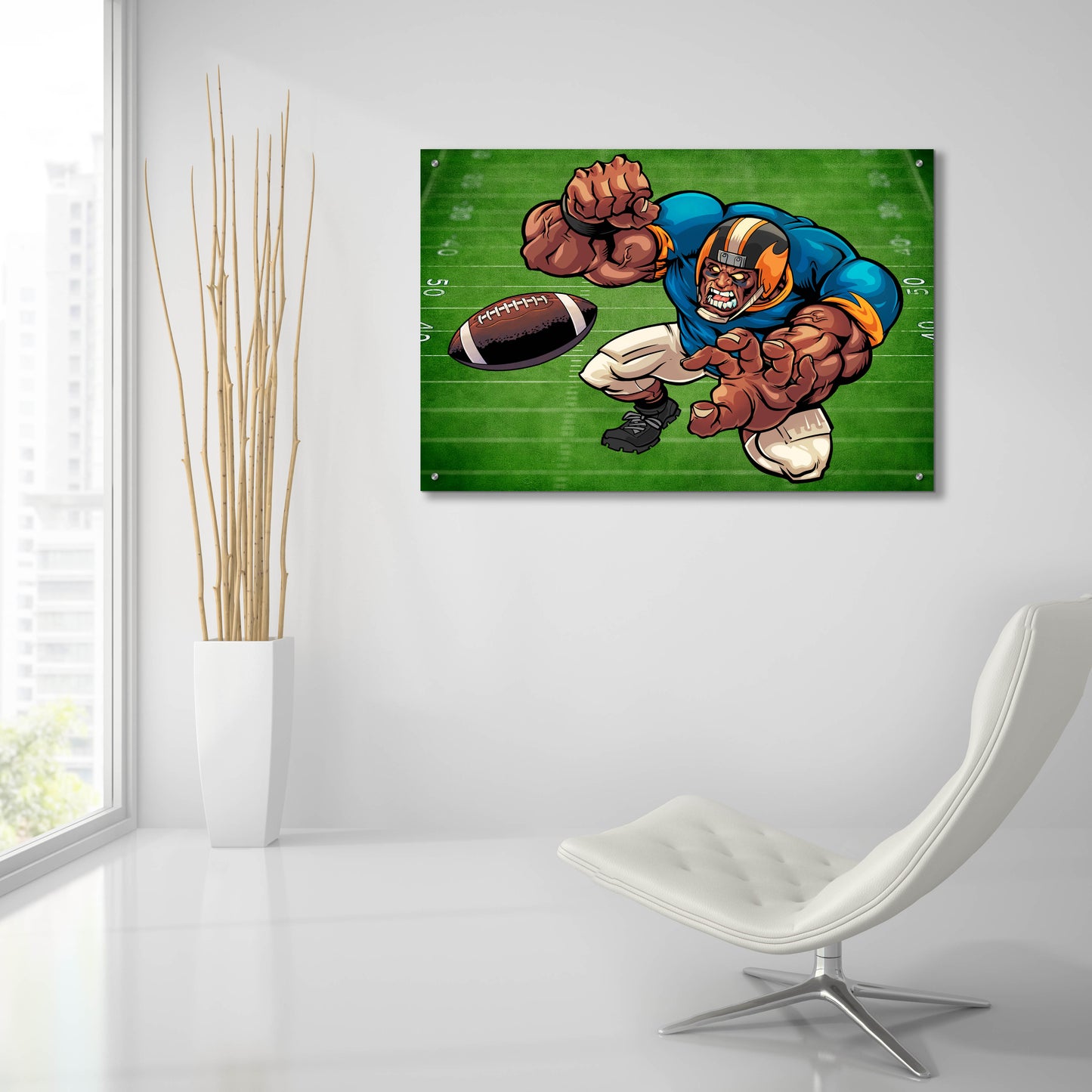 Epic Art 'Football Mascot 02' by Flyland Designs, Acrylic Glass Wall Art,36x24