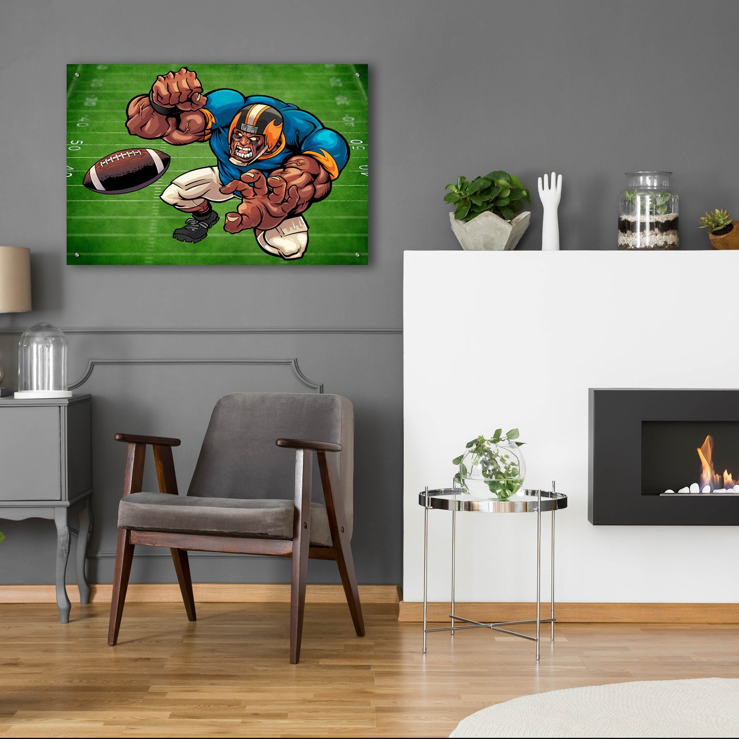 Epic Art 'Football Mascot 02' by Flyland Designs, Acrylic Glass Wall Art,36x24