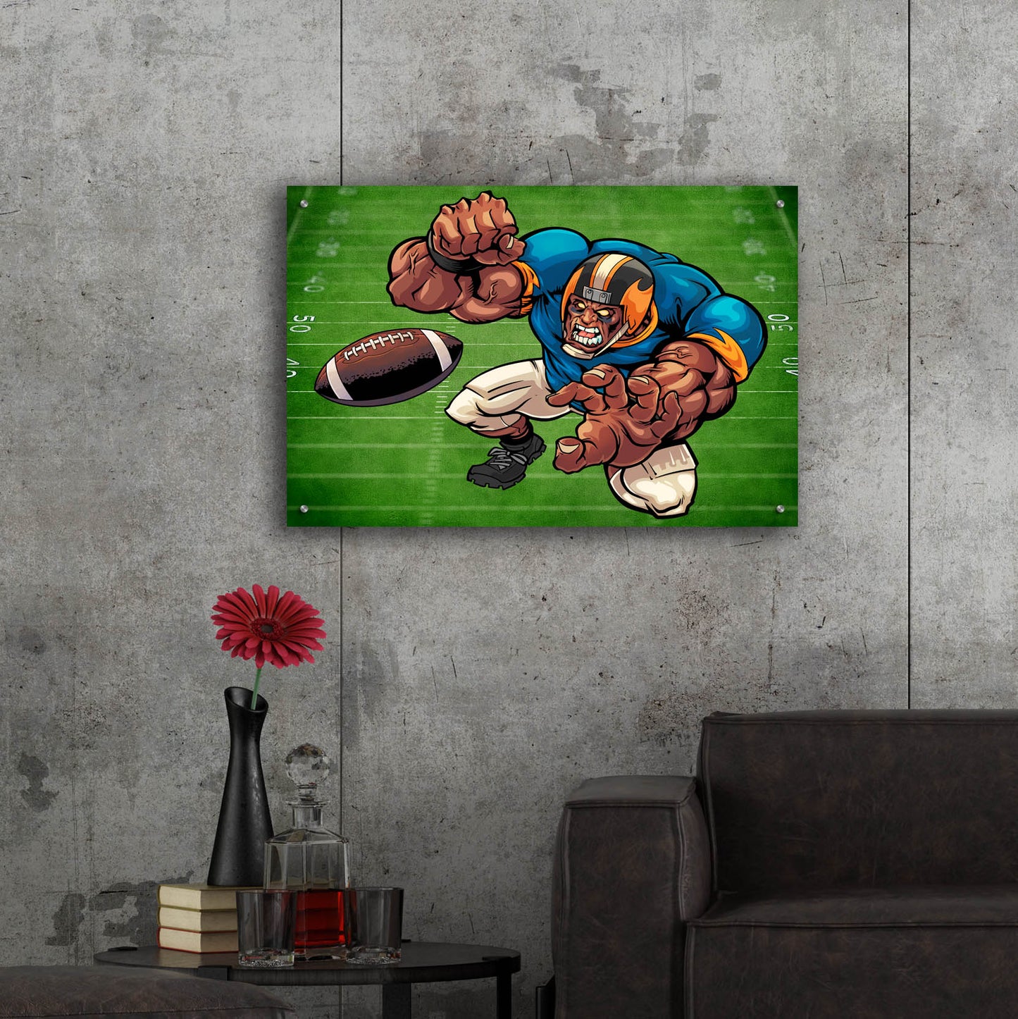 Epic Art 'Football Mascot 02' by Flyland Designs, Acrylic Glass Wall Art,36x24