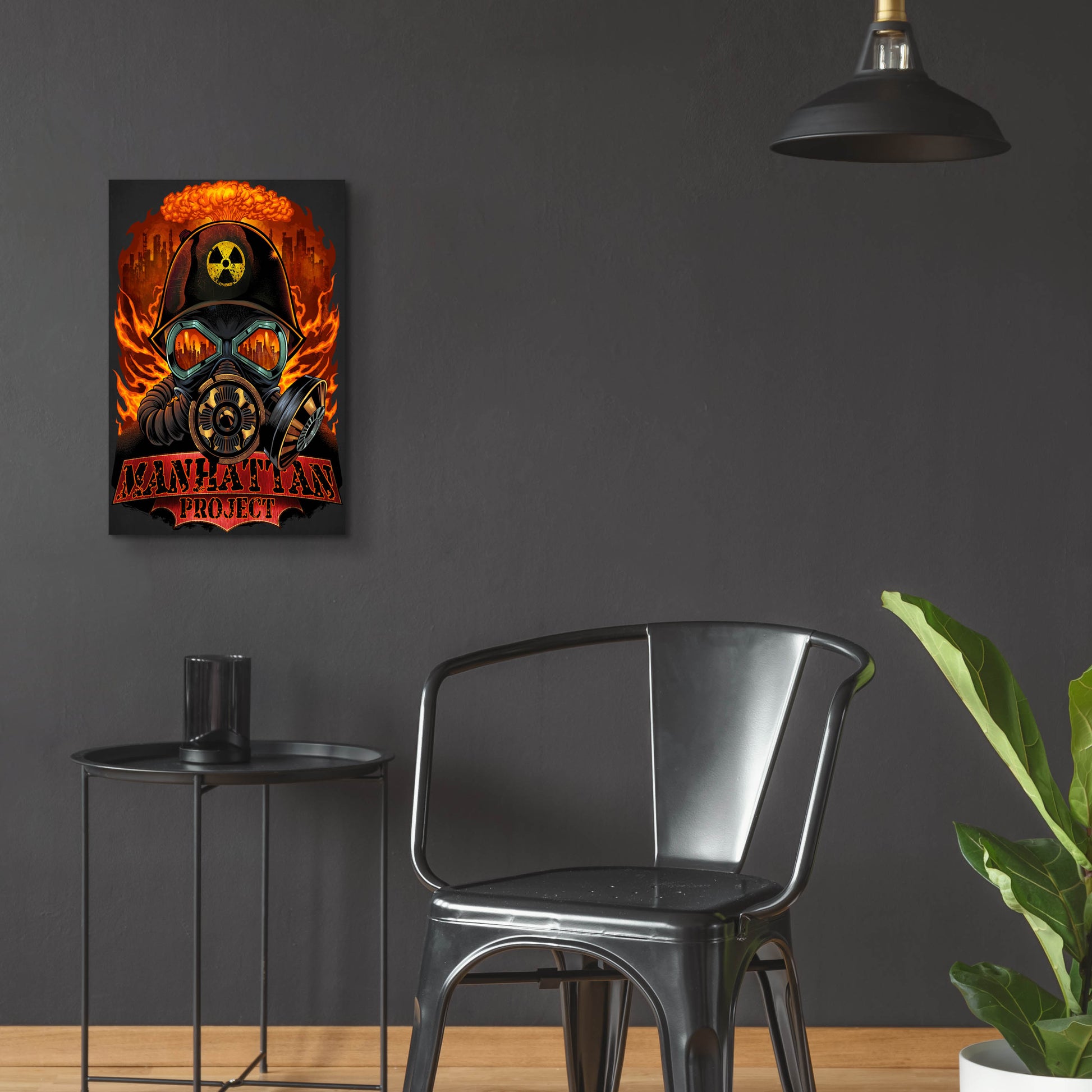 Epic Art 'Gas Mask Nuclear Explosion' by Flyland Designs, Acrylic Glass Wall Art,16x24