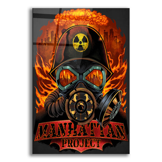 Epic Art 'Gas Mask Nuclear Explosion' by Flyland Designs, Acrylic Glass Wall Art