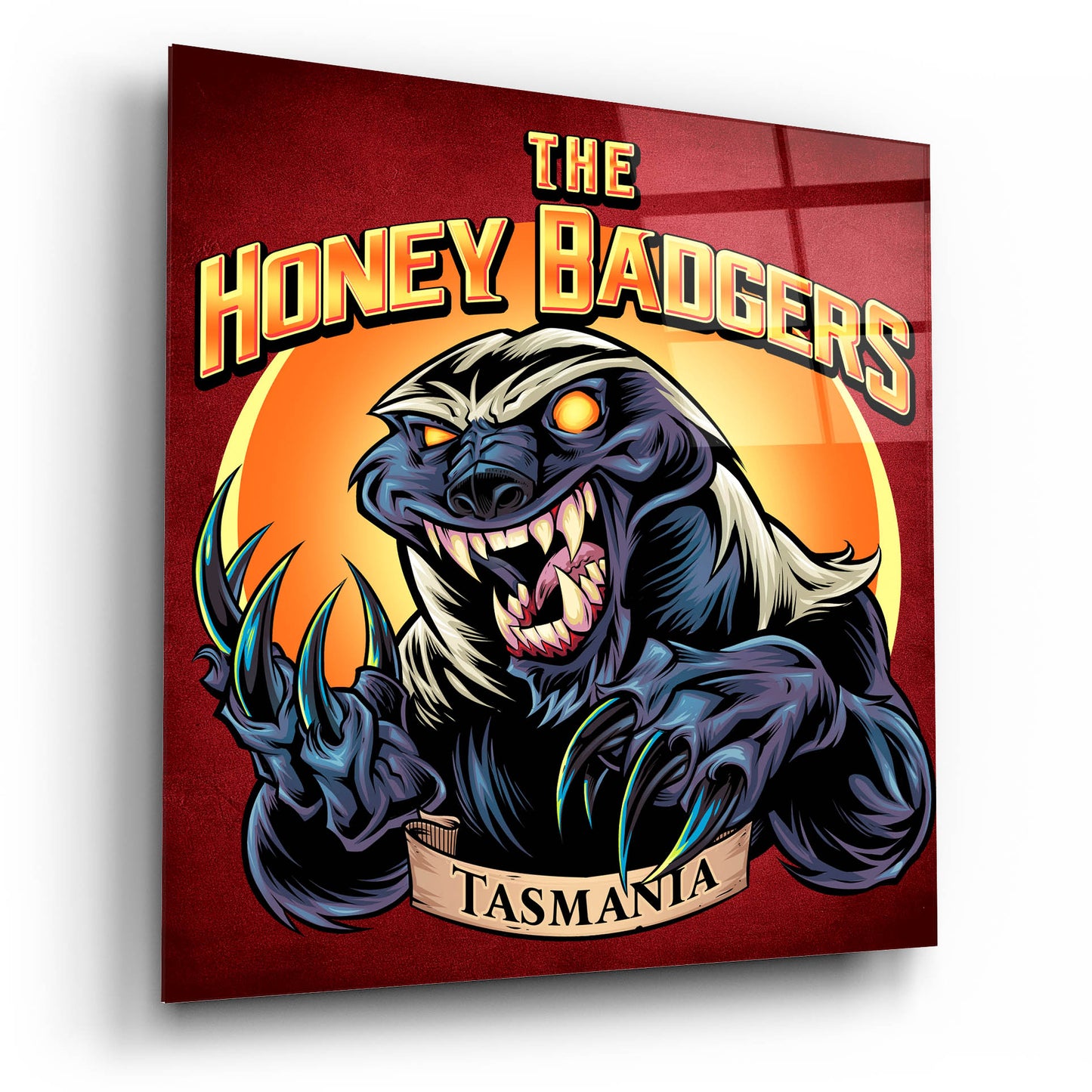 Epic Art 'Honey Badger Logo Design Green' by Flyland Designs, Acrylic Glass Wall Art,12x12