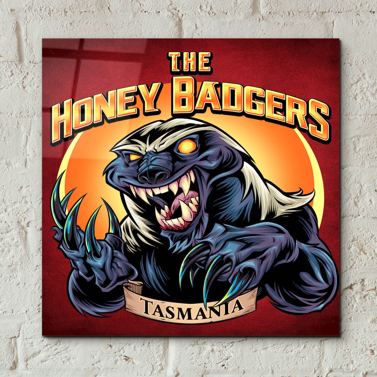 Epic Art 'Honey Badger Logo Design Green' by Flyland Designs, Acrylic Glass Wall Art,12x12