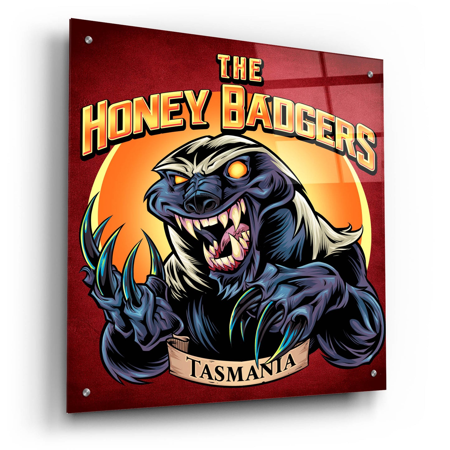 Epic Art 'Honey Badger Logo Design Green' by Flyland Designs, Acrylic Glass Wall Art,24x24