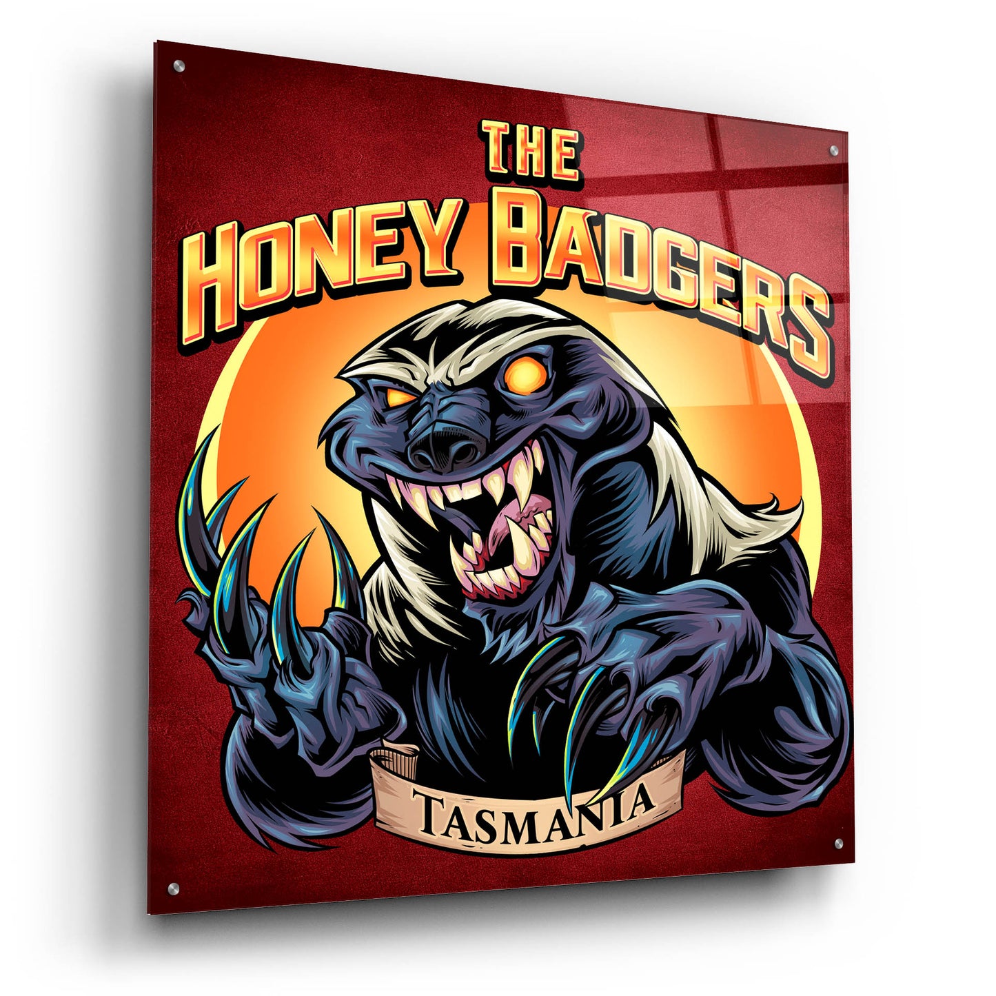 Epic Art 'Honey Badger Logo Design Green' by Flyland Designs, Acrylic Glass Wall Art,36x36