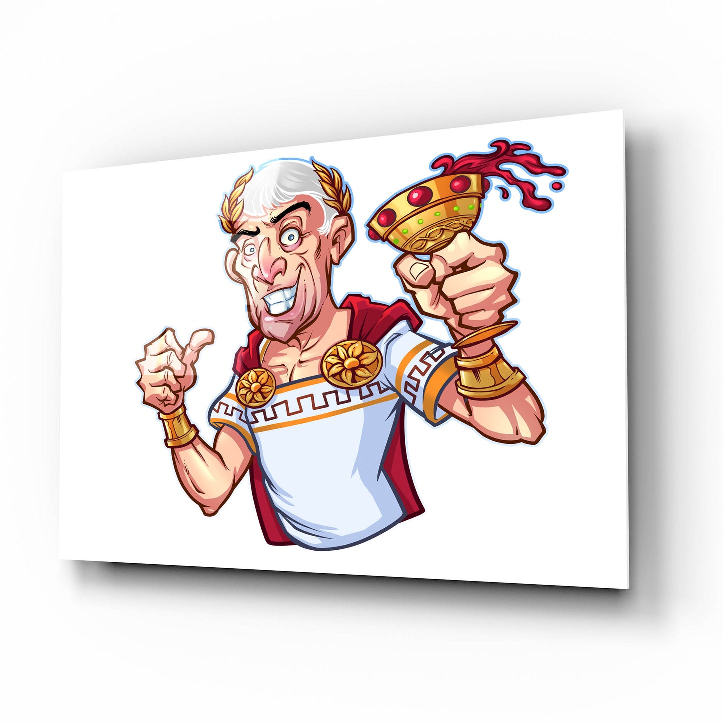 Epic Art 'Julius Caesar Full Color Character' by Flyland Designs, Acrylic Glass Wall Art,16x12