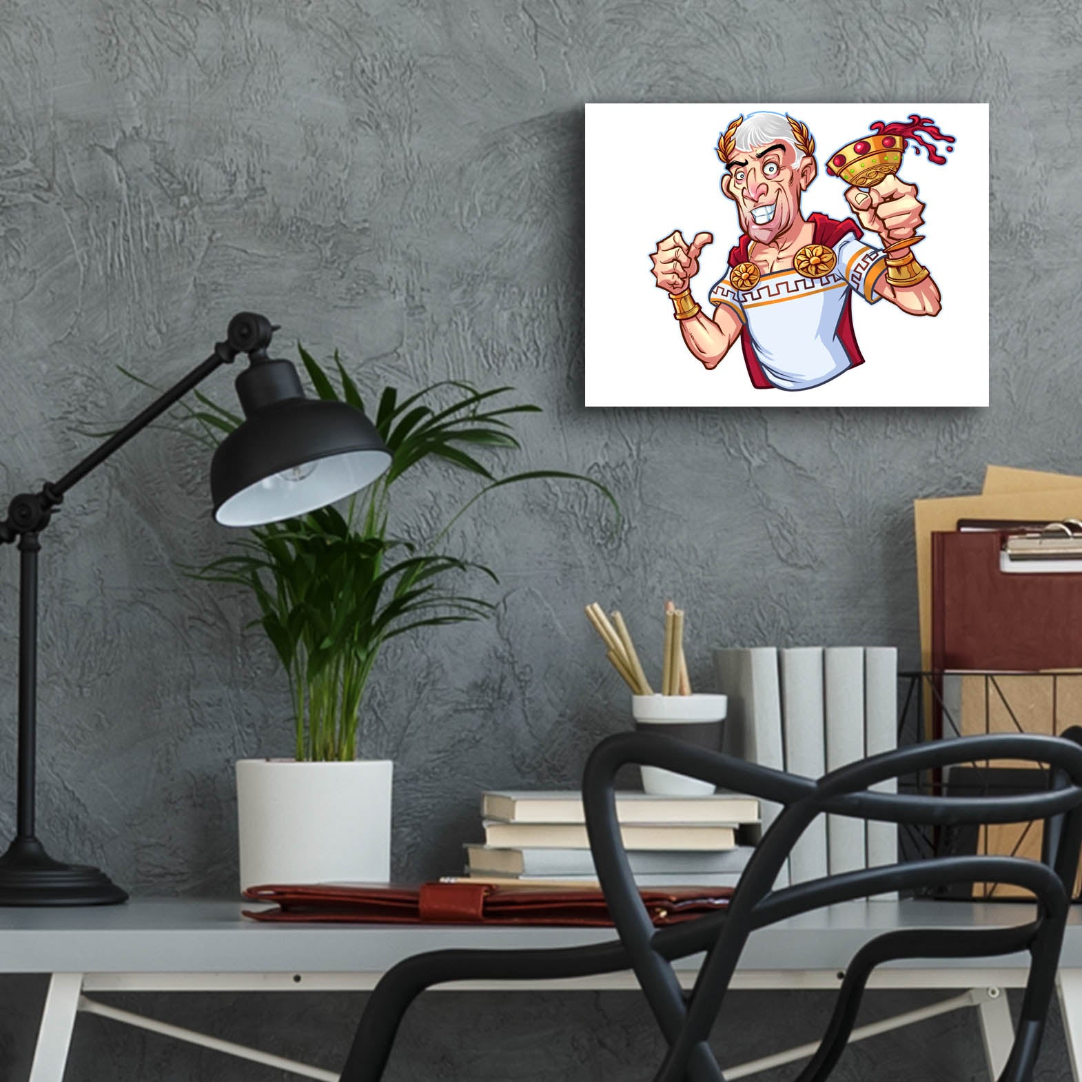 Epic Art 'Julius Caesar Full Color Character' by Flyland Designs, Acrylic Glass Wall Art,16x12