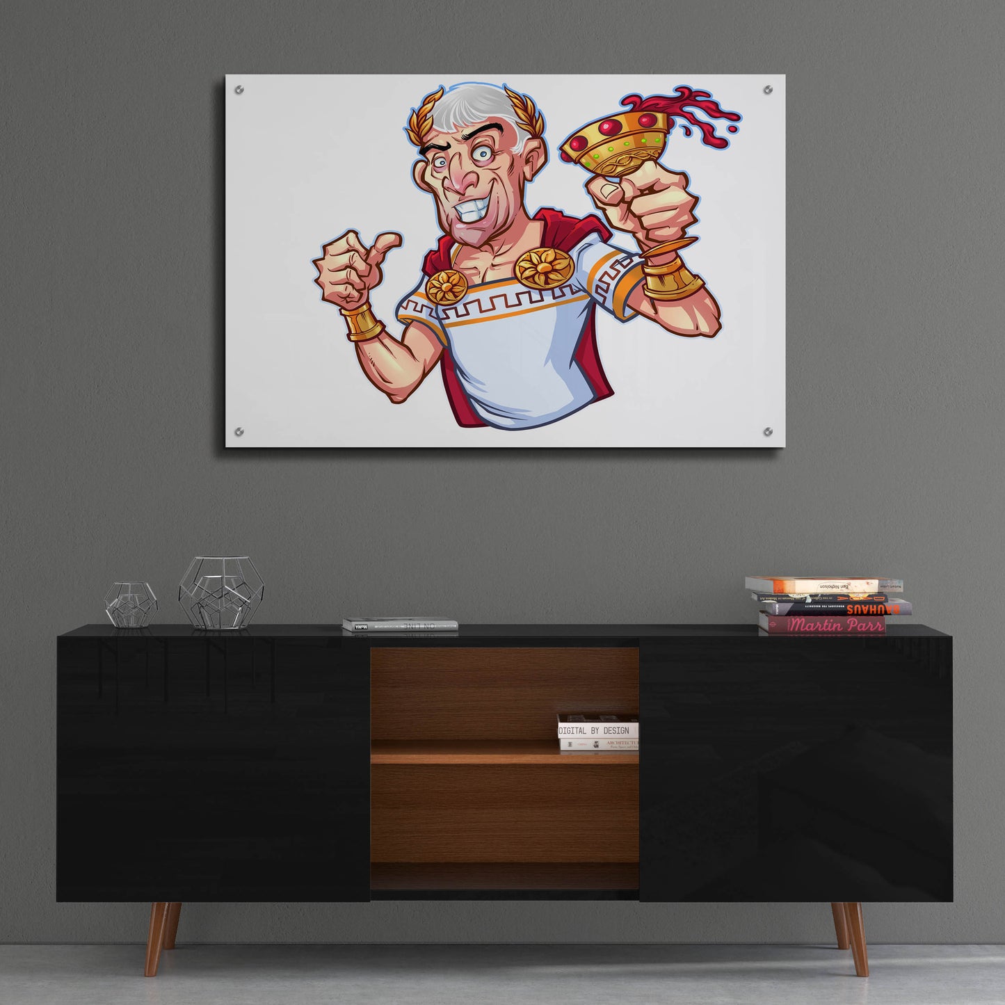 Epic Art 'Julius Caesar Full Color Character' by Flyland Designs, Acrylic Glass Wall Art,36x24