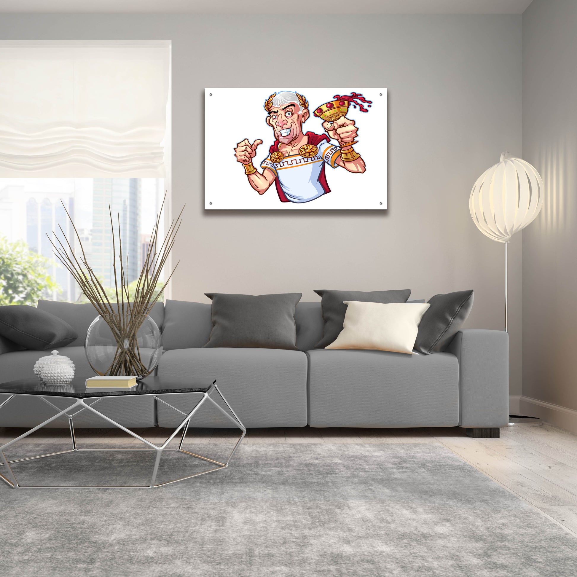 Epic Art 'Julius Caesar Full Color Character' by Flyland Designs, Acrylic Glass Wall Art,36x24