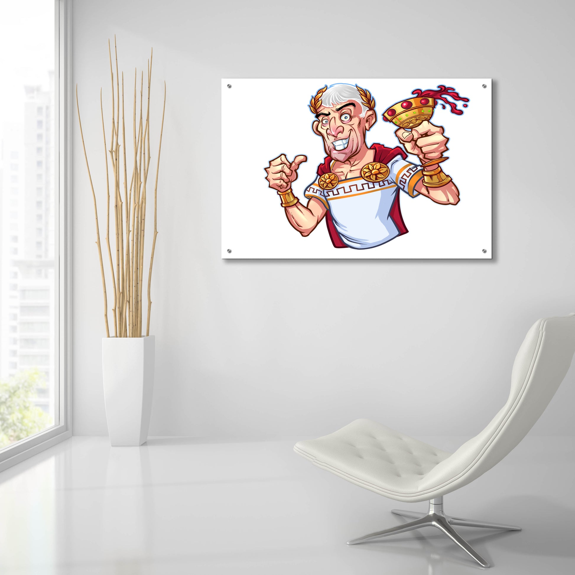 Epic Art 'Julius Caesar Full Color Character' by Flyland Designs, Acrylic Glass Wall Art,36x24