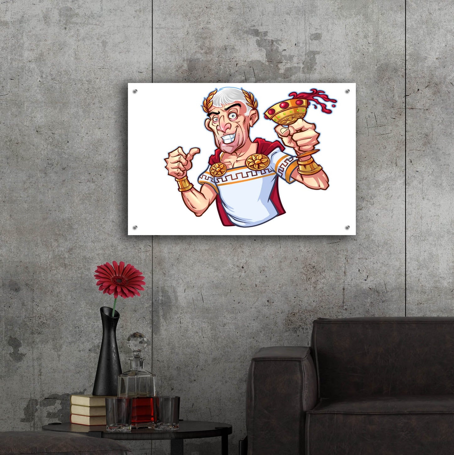 Epic Art 'Julius Caesar Full Color Character' by Flyland Designs, Acrylic Glass Wall Art,36x24