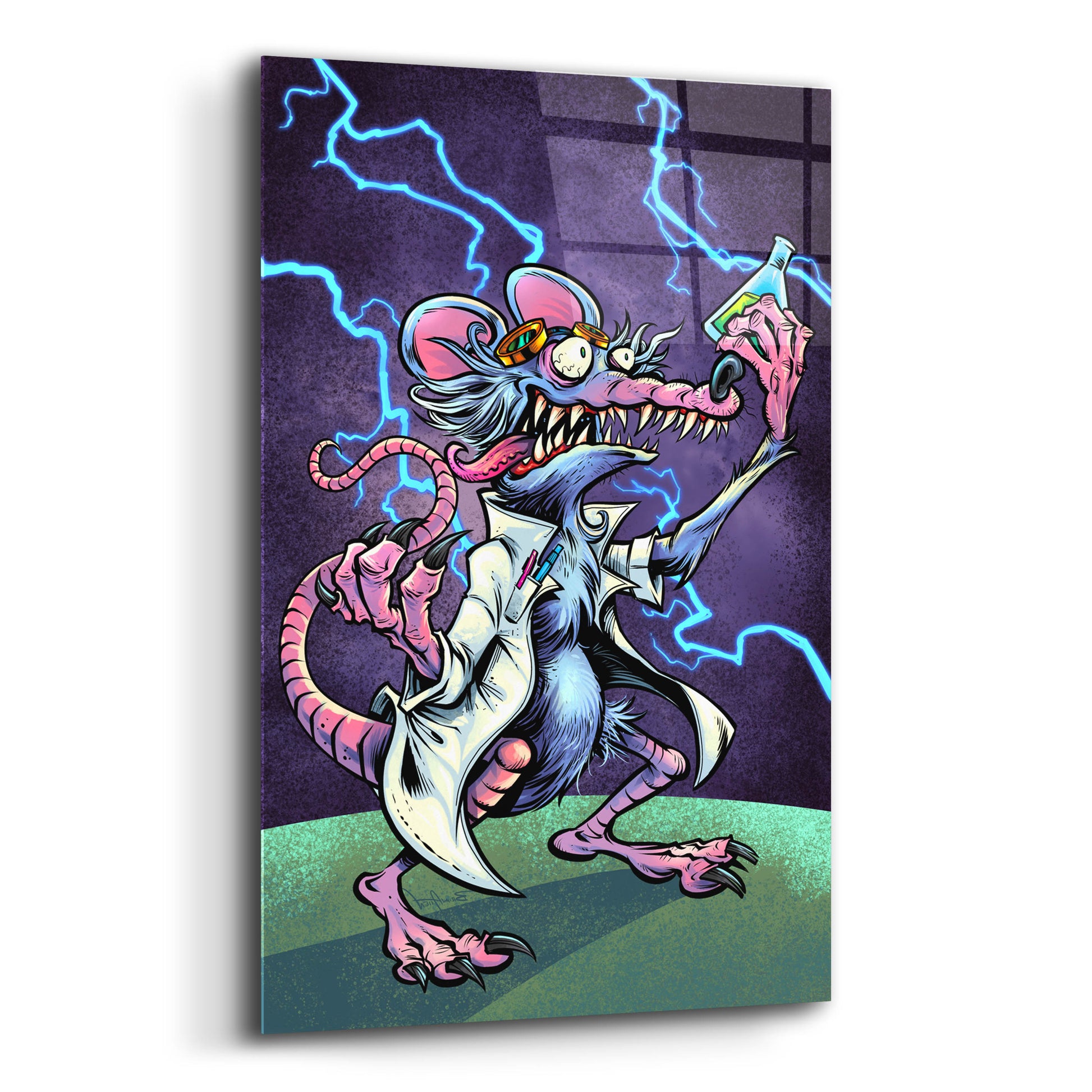 Epic Art 'Lab Rat Vapor Lab Mascot' by Flyland Designs, Acrylic Glass Wall Art,12x16