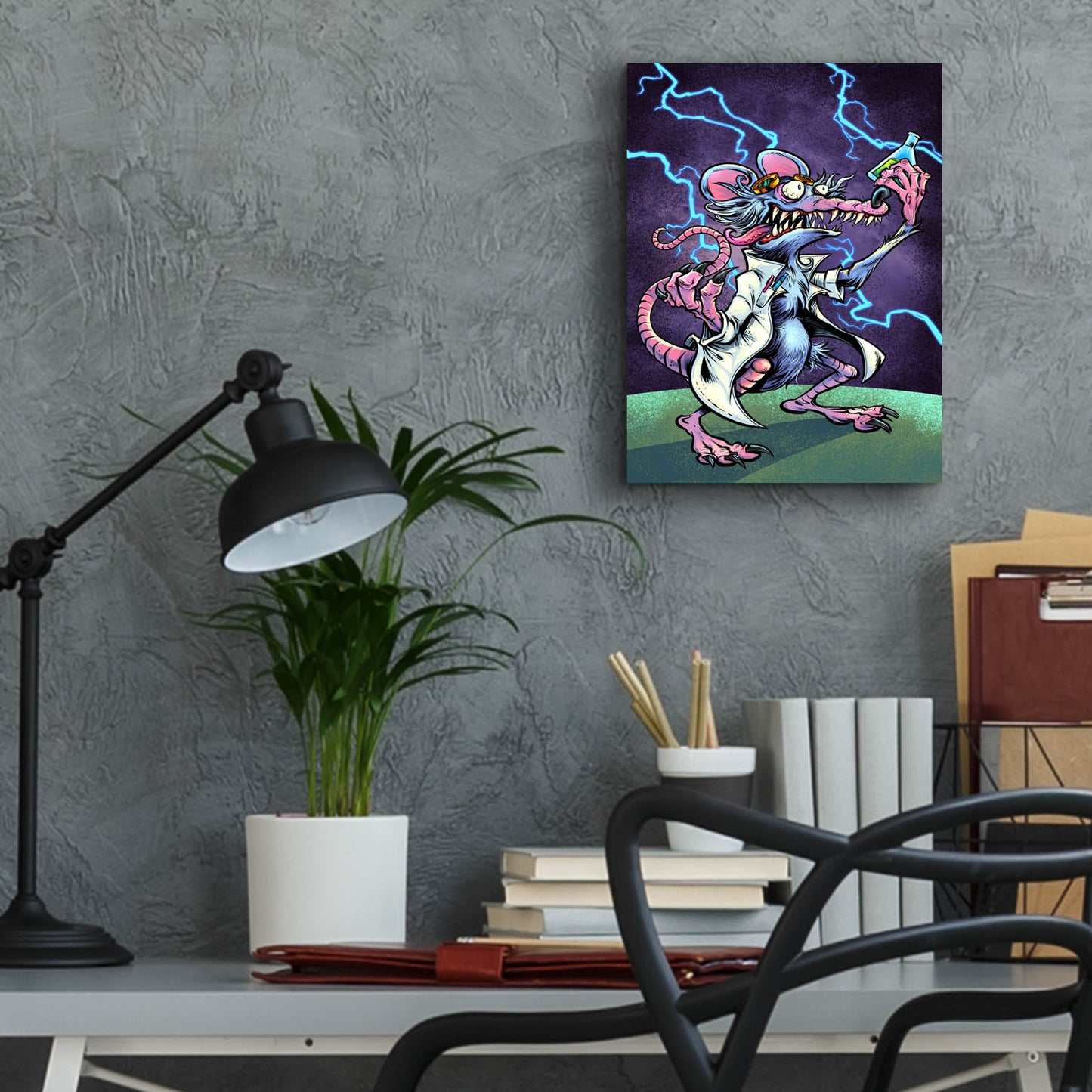 Epic Art 'Lab Rat Vapor Lab Mascot' by Flyland Designs, Acrylic Glass Wall Art,12x16