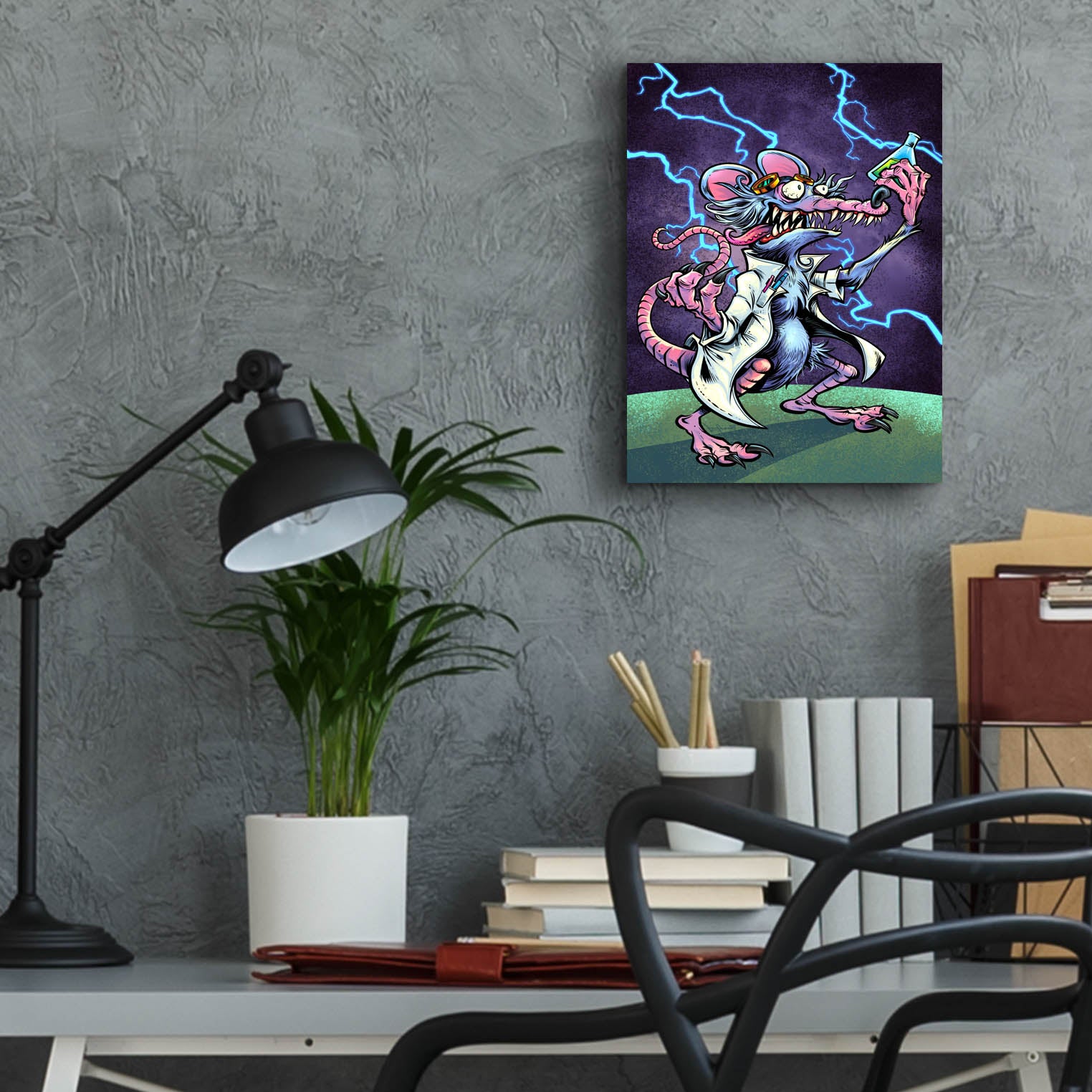 Epic Art 'Lab Rat Vapor Lab Mascot' by Flyland Designs, Acrylic Glass Wall Art,12x16