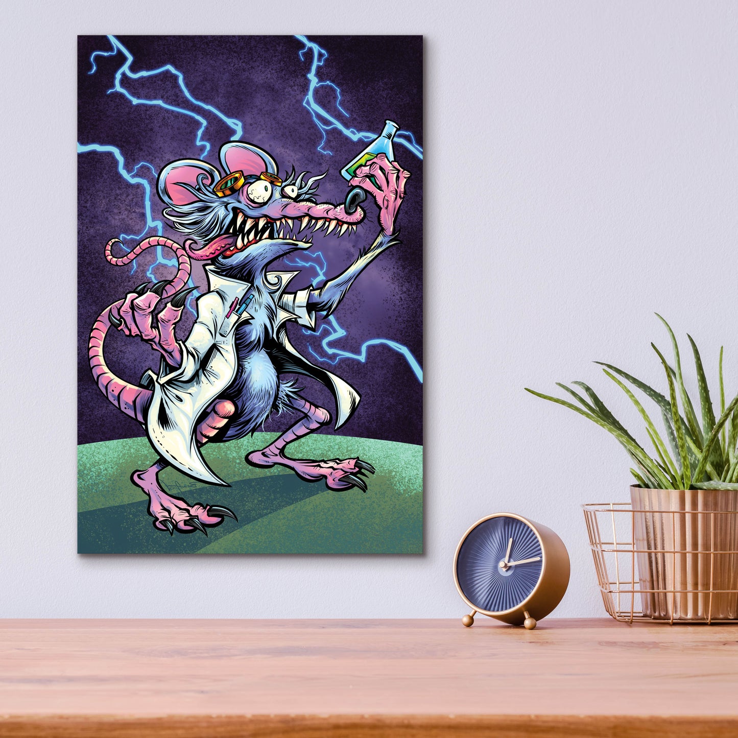 Epic Art 'Lab Rat Vapor Lab Mascot' by Flyland Designs, Acrylic Glass Wall Art,12x16