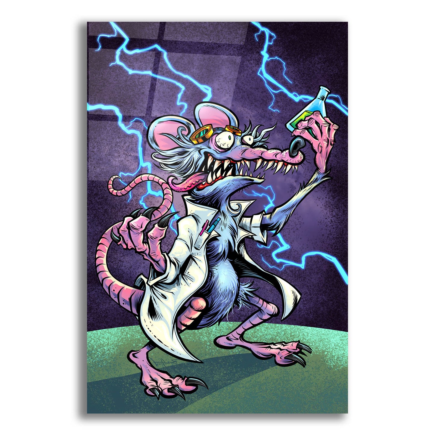 Epic Art 'Lab Rat Vapor Lab Mascot' by Flyland Designs, Acrylic Glass Wall Art,12x16