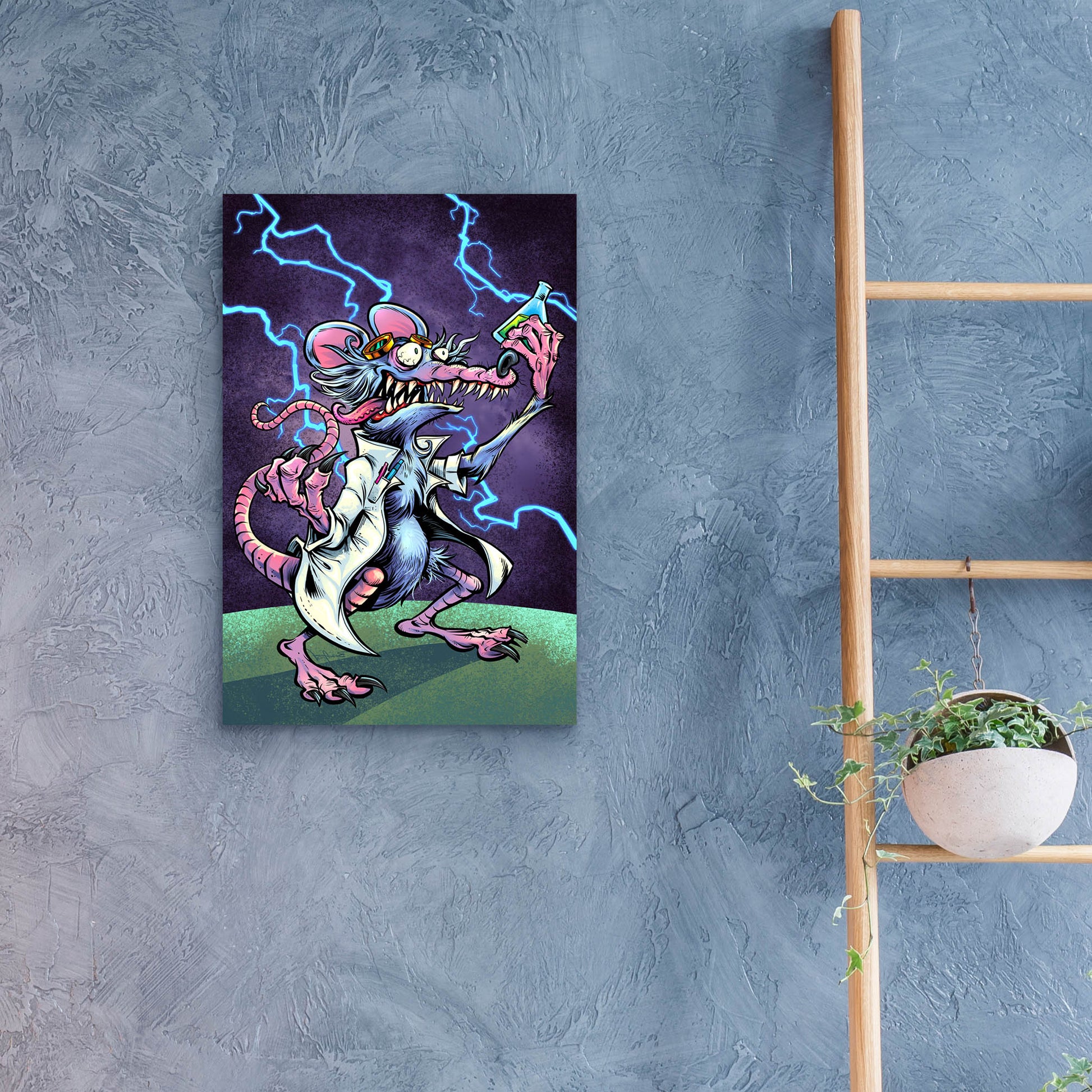 Epic Art 'Lab Rat Vapor Lab Mascot' by Flyland Designs, Acrylic Glass Wall Art,16x24