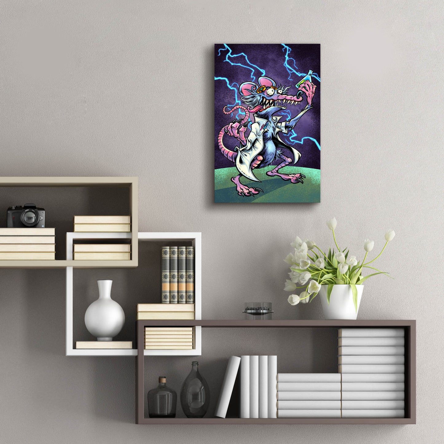 Epic Art 'Lab Rat Vapor Lab Mascot' by Flyland Designs, Acrylic Glass Wall Art,16x24