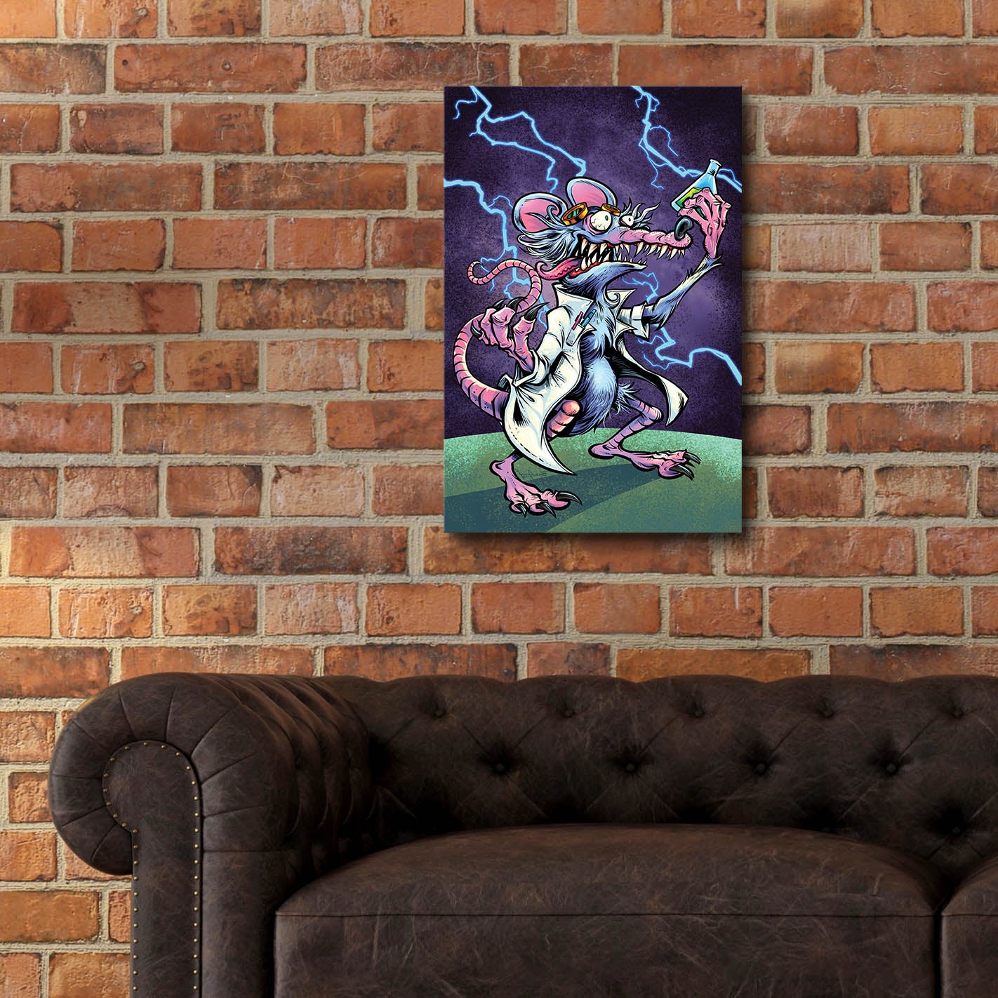 Epic Art 'Lab Rat Vapor Lab Mascot' by Flyland Designs, Acrylic Glass Wall Art,16x24