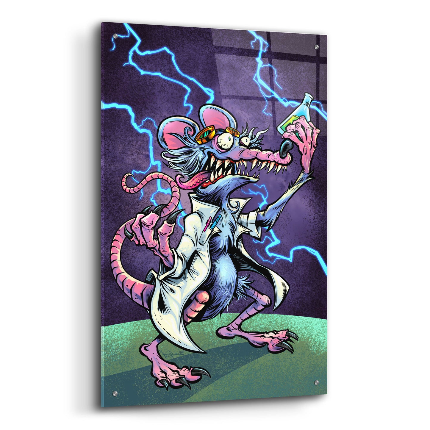 Epic Art 'Lab Rat Vapor Lab Mascot' by Flyland Designs, Acrylic Glass Wall Art,24x36