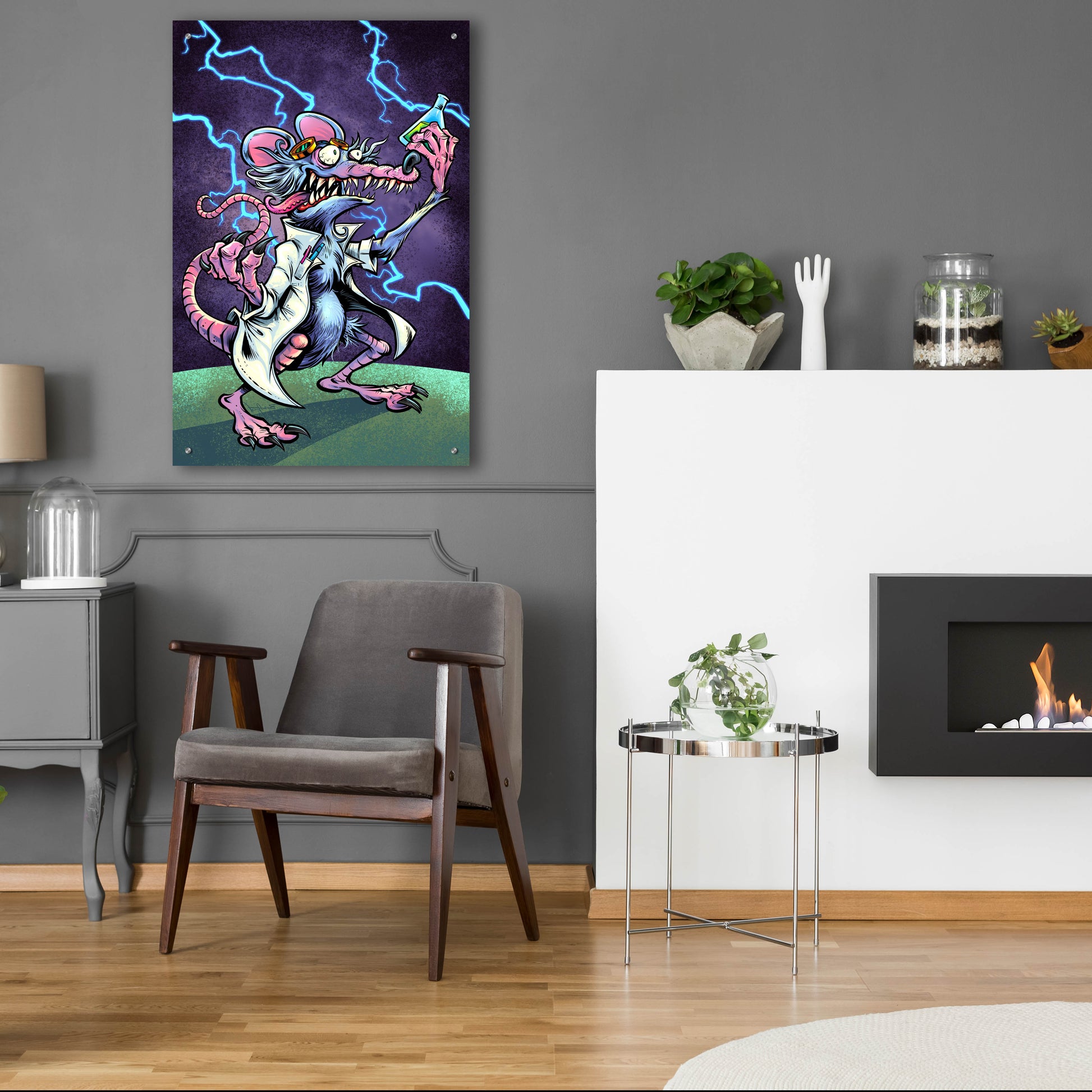 Epic Art 'Lab Rat Vapor Lab Mascot' by Flyland Designs, Acrylic Glass Wall Art,24x36