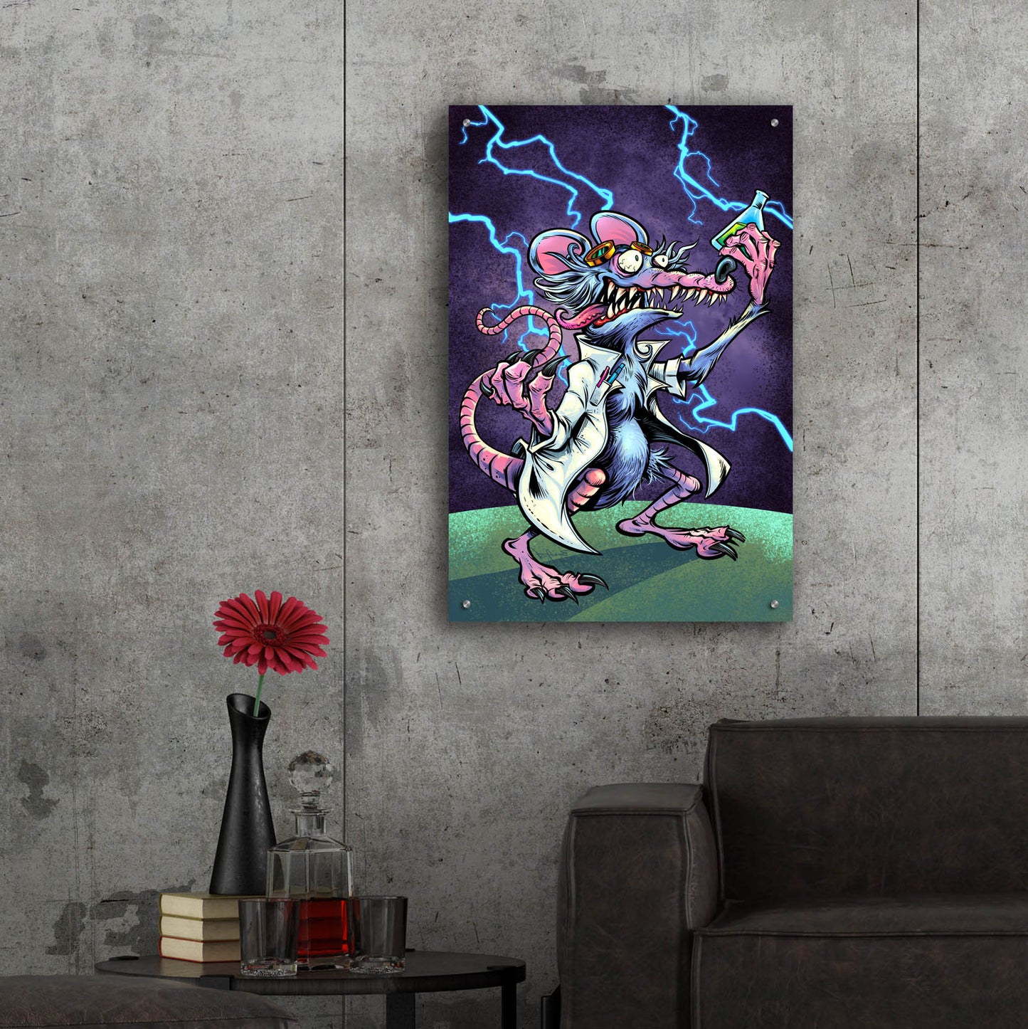 Epic Art 'Lab Rat Vapor Lab Mascot' by Flyland Designs, Acrylic Glass Wall Art,24x36